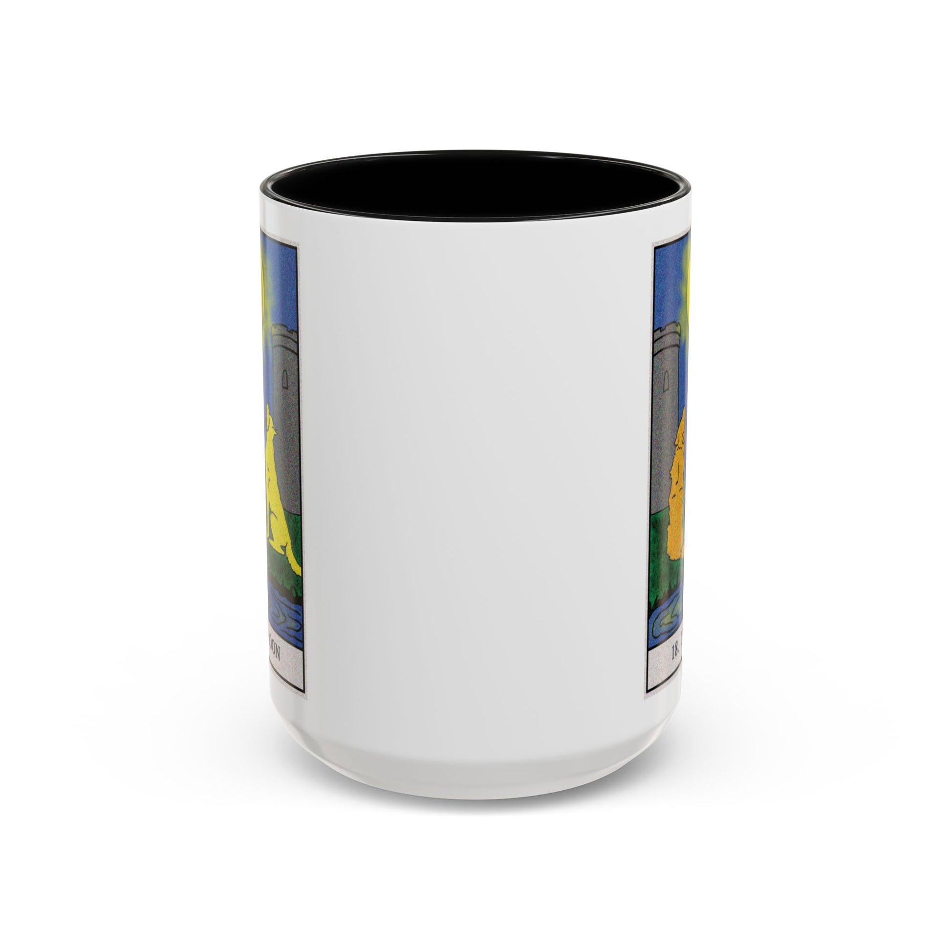 The Moon Tarot Card Coffee Mug - Double Sided Print, White Ceramic, 11oz by TheGlassyLass.com