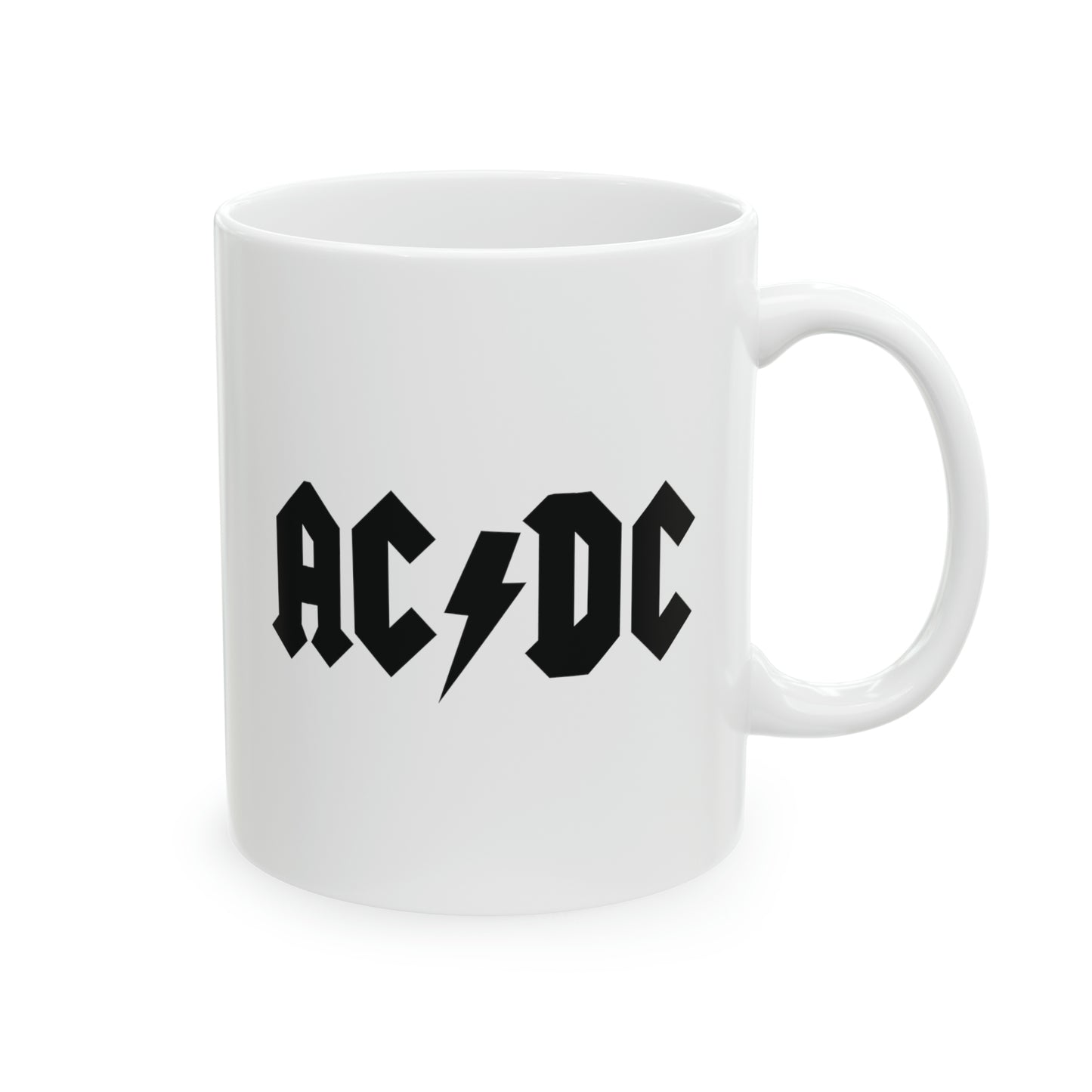 AC/DC Coffee Mug - Double Sided White Ceramic 11oz by TheGlassyLass.com