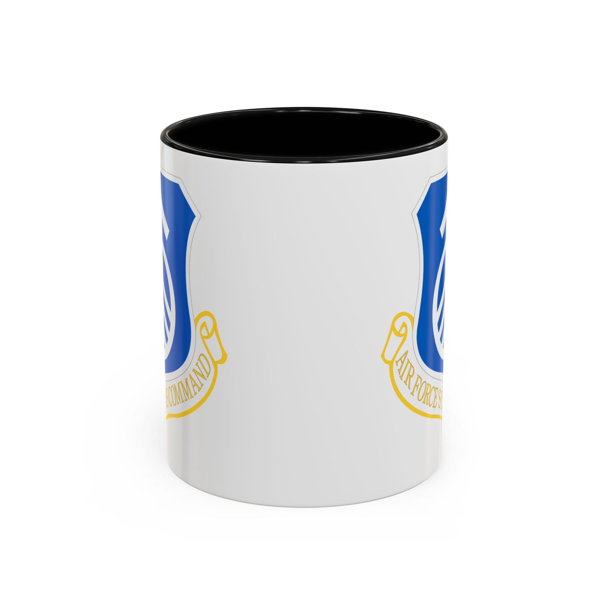 US Air Force Systems Command Seal Coffee Mug - Double Sided Print, Black Accent White Ceramic, 11oz by TheGlassyLass.com