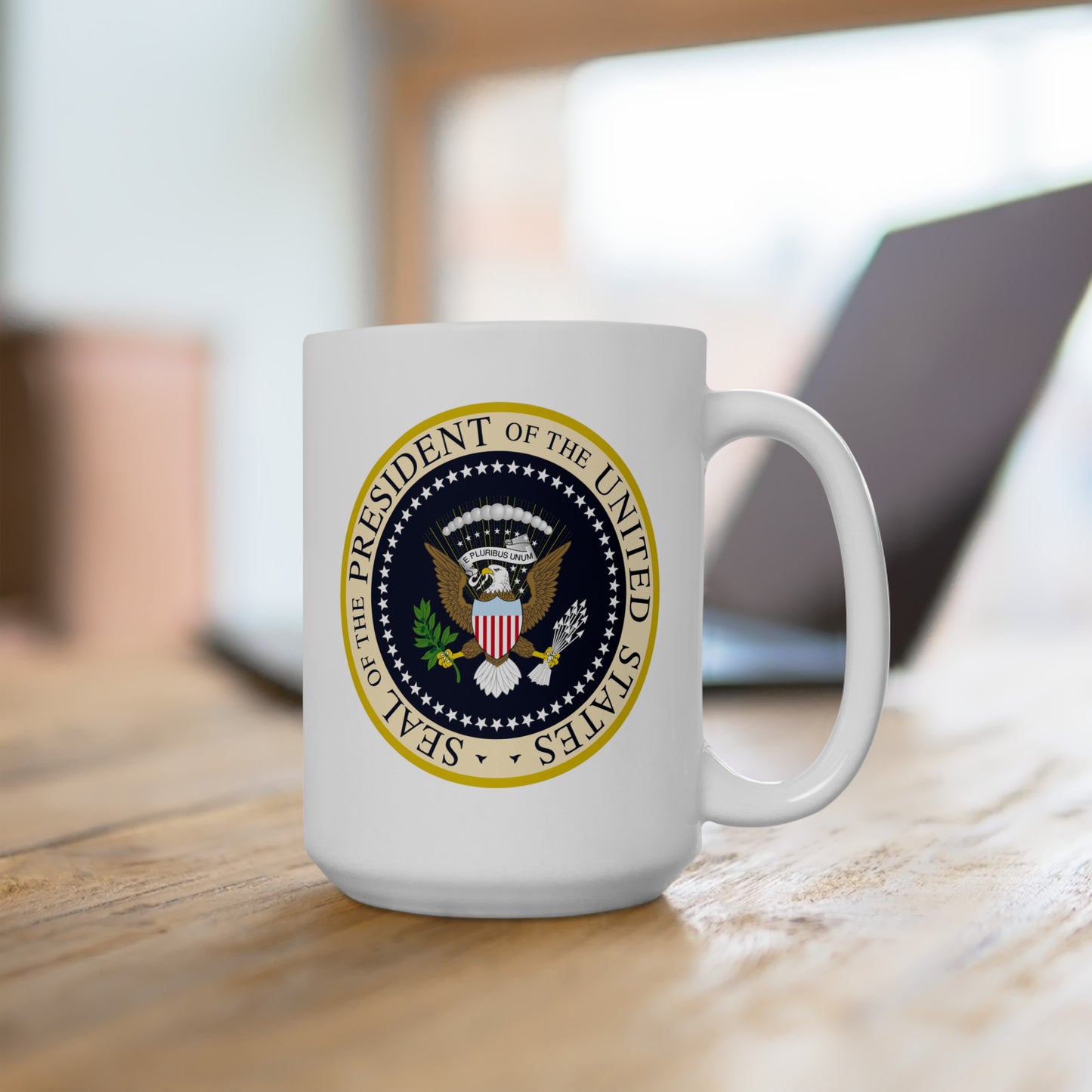 Presidential Seal Coffee Mug - Double Sided White Ceramic 15oz by TheGlassyLass.com