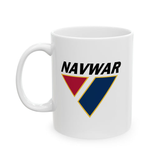 US Navy NAVWAR Coffee Mug - Double Sided Print White Ceramic 11oz by TheGlassyLass.com