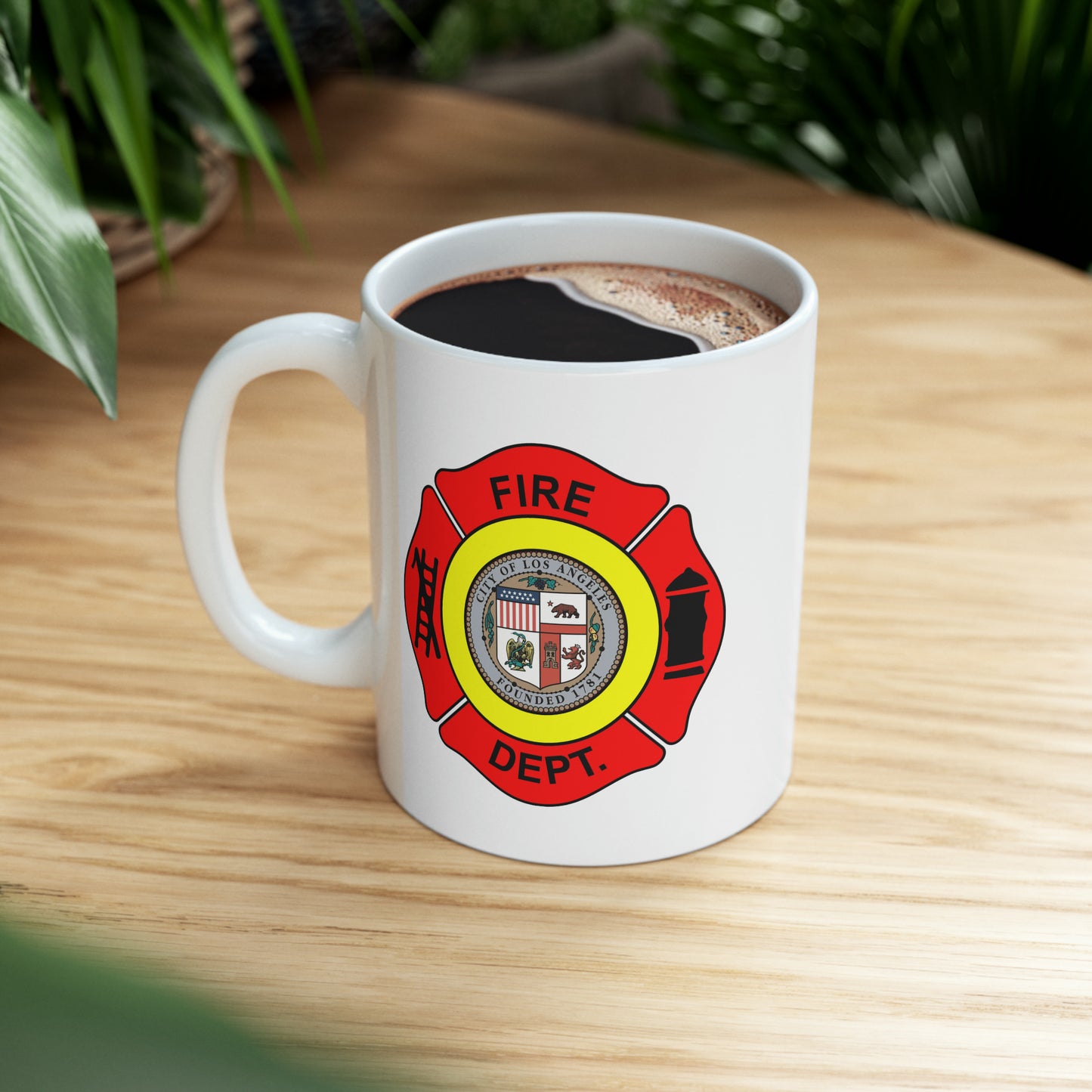 LA City Fire Department Coffee Mug - Double Sided White Ceramic 11oz by TheGlassyLass.com