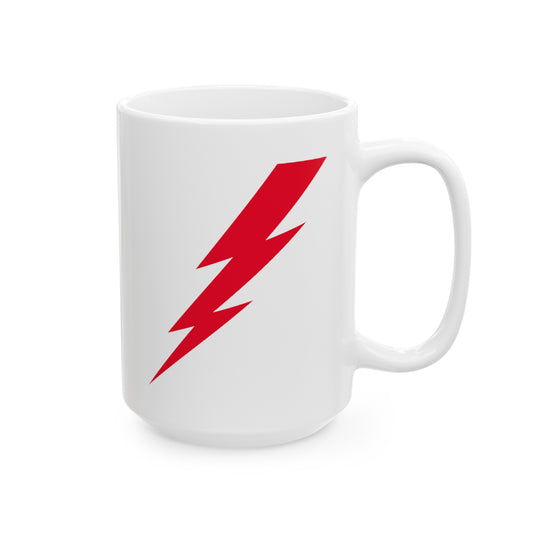 Lightning Bolt Coffee Mug - Double Sided White Ceramic 15oz by TheGlassyLass.com