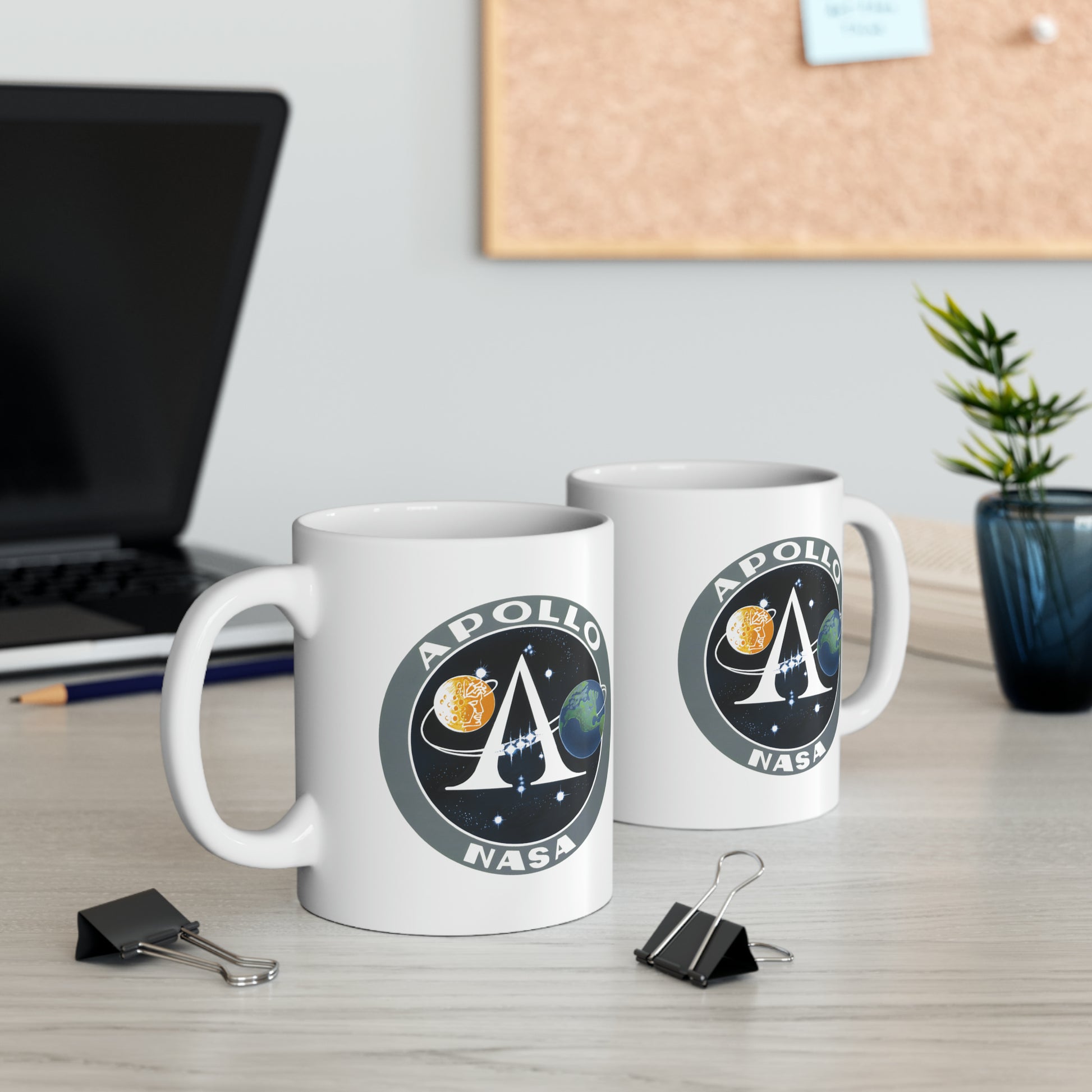 NASA Apollo Program Coffee Mug - Double Sided White Ceramic 11oz by TheGlassyLass.com