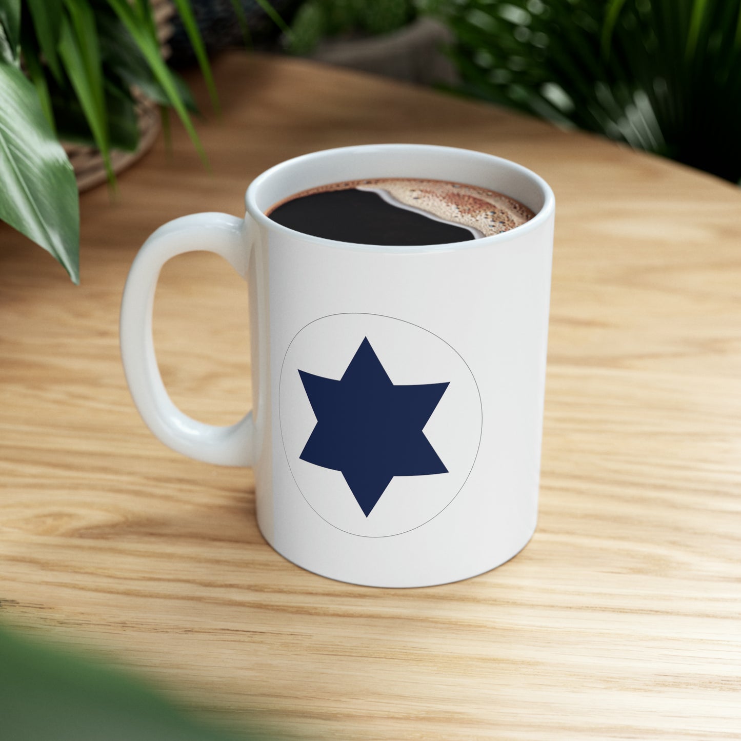 Israeli Air Force Roundel Coffee Mug - Double Sided White Ceramic 11oz - By TheGlassyLass.com