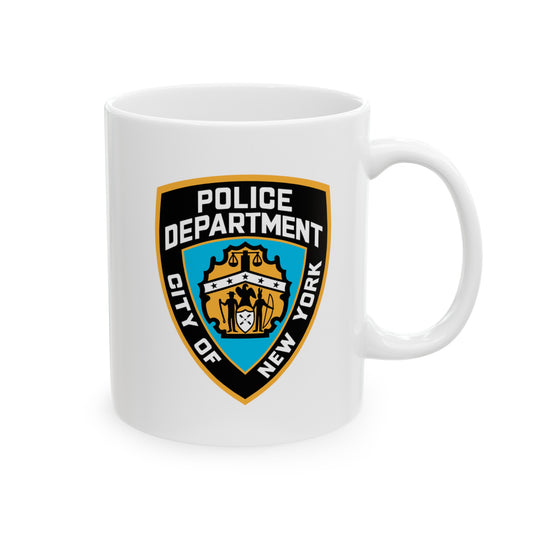 NYPD Logo Coffee Mug - Double Sided White Ceramic 11oz by TheGlassyLass.com