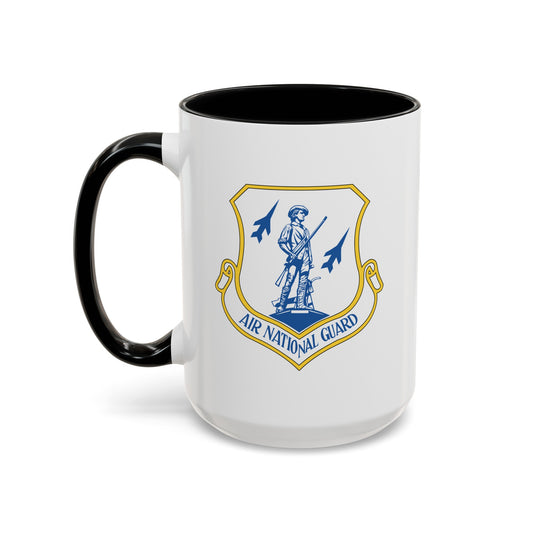 US Air Force Air National Guard - Double Sided Black Accent White Ceramic Coffee Mug 15oz by TheGlassyLass.com