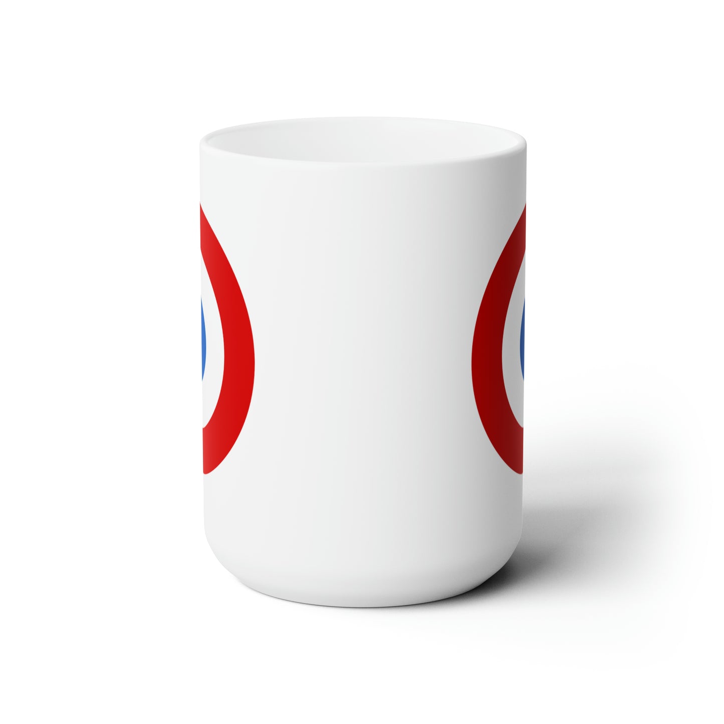 French Air Force Roundel Coffee Mug - Double Sided White Ceramic 15oz - by TheGlassyLass.com