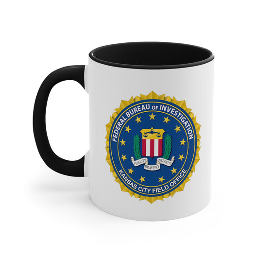 The FBI Kansas City Field Office Coffee Mug - Double Sided Black Accent Ceramic 11oz by TheGlassyLass.com