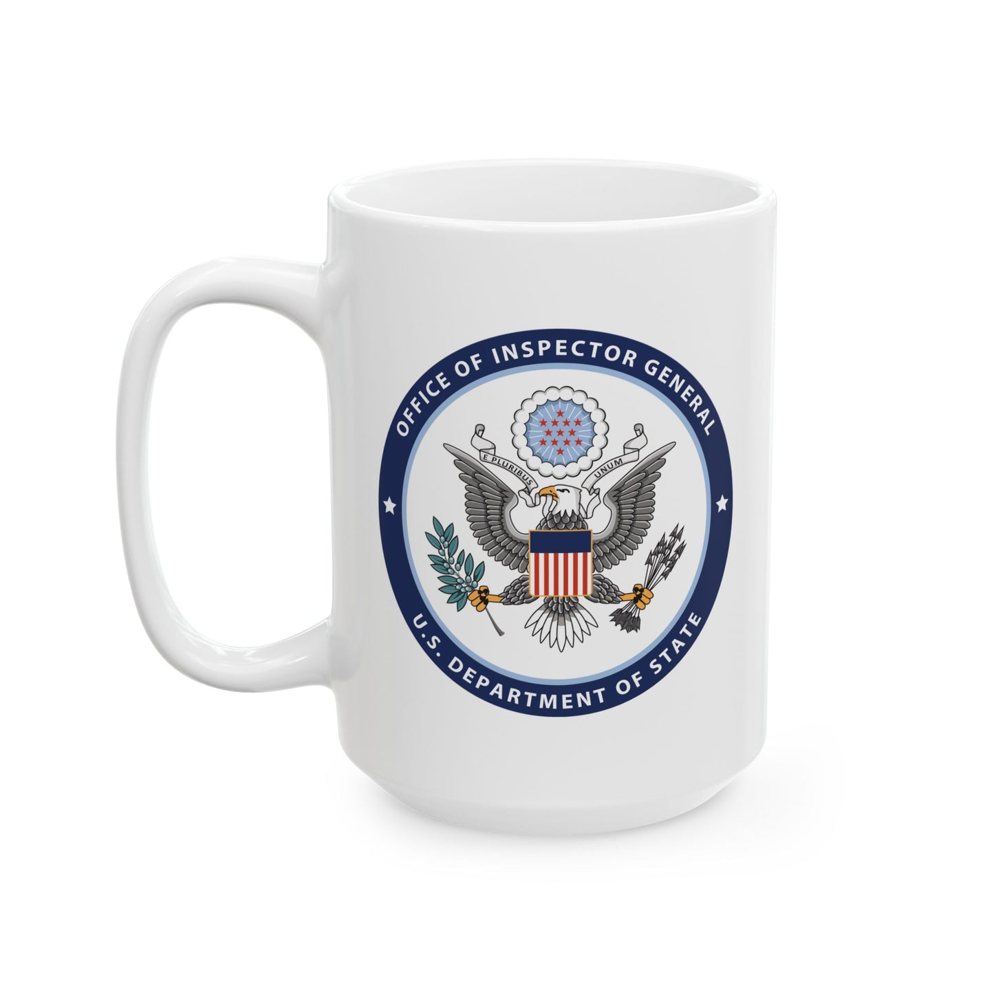 Office of Inspector General Seal Coffee Mug - Double Sided Print, White Ceramic, 15oz by TheGlassyLass.com