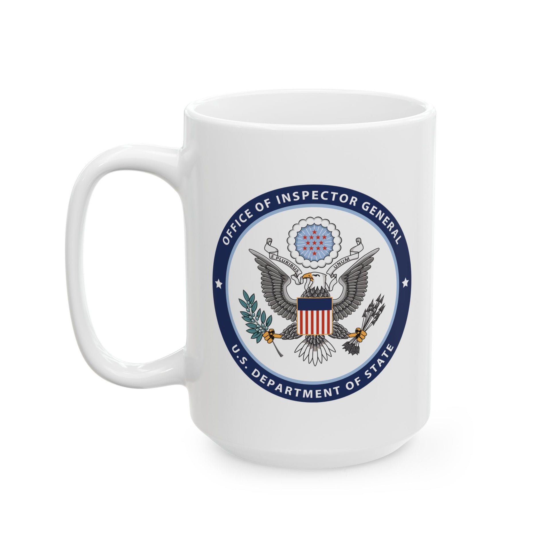 Office of Inspector General Seal Coffee Mug - Double Sided Print, White Ceramic, 15oz by TheGlassyLass.com