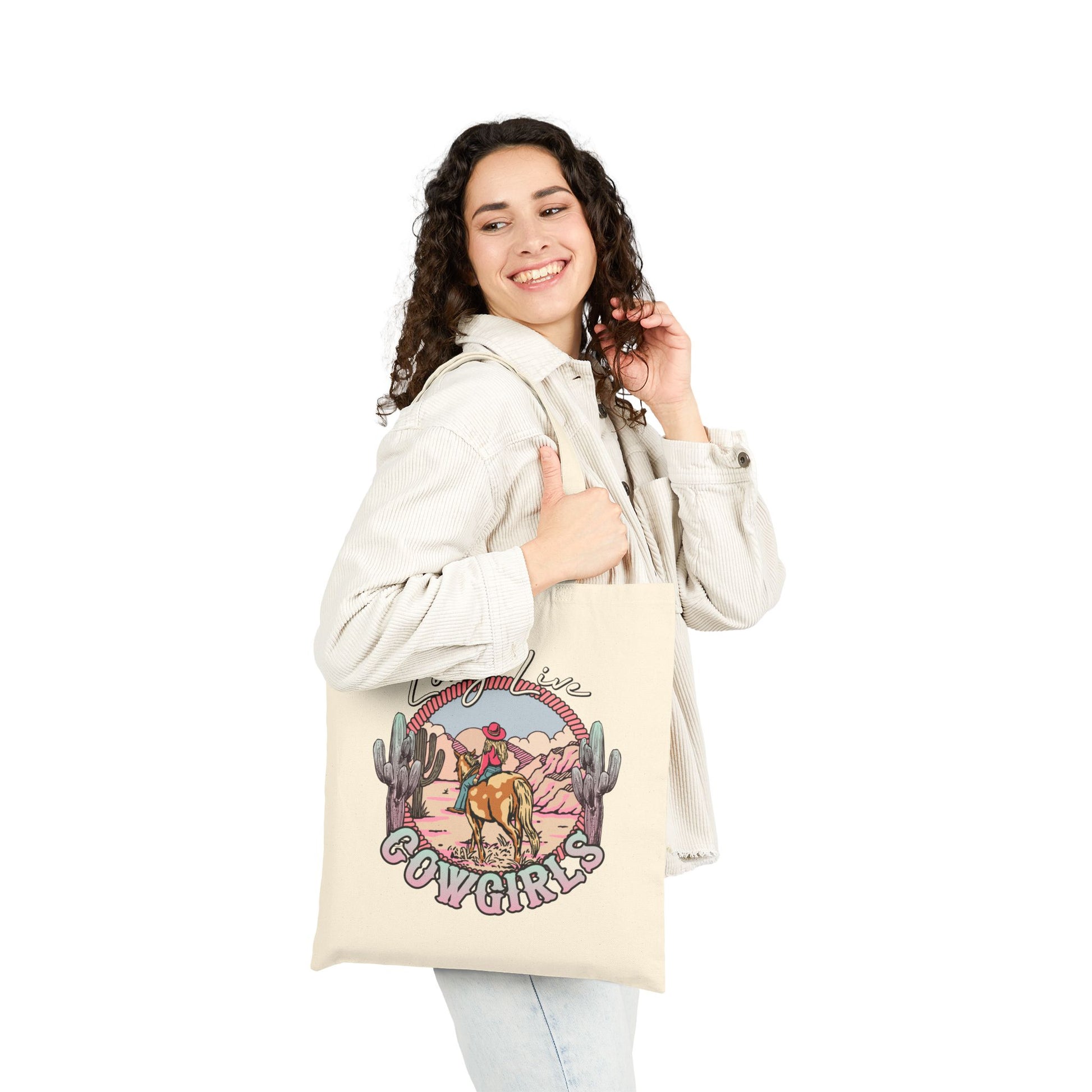 Long Live Cowgirls Logo Tote Bag - Heavyweight 100% Cotton Canvas by TheGlassyLass.com