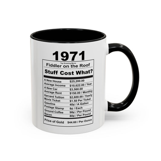 Keepin it Real Since 1971 Coffee Mug - Double Sided Print, Black Accent White Ceramic, 11oz by TheGlassyLass.com