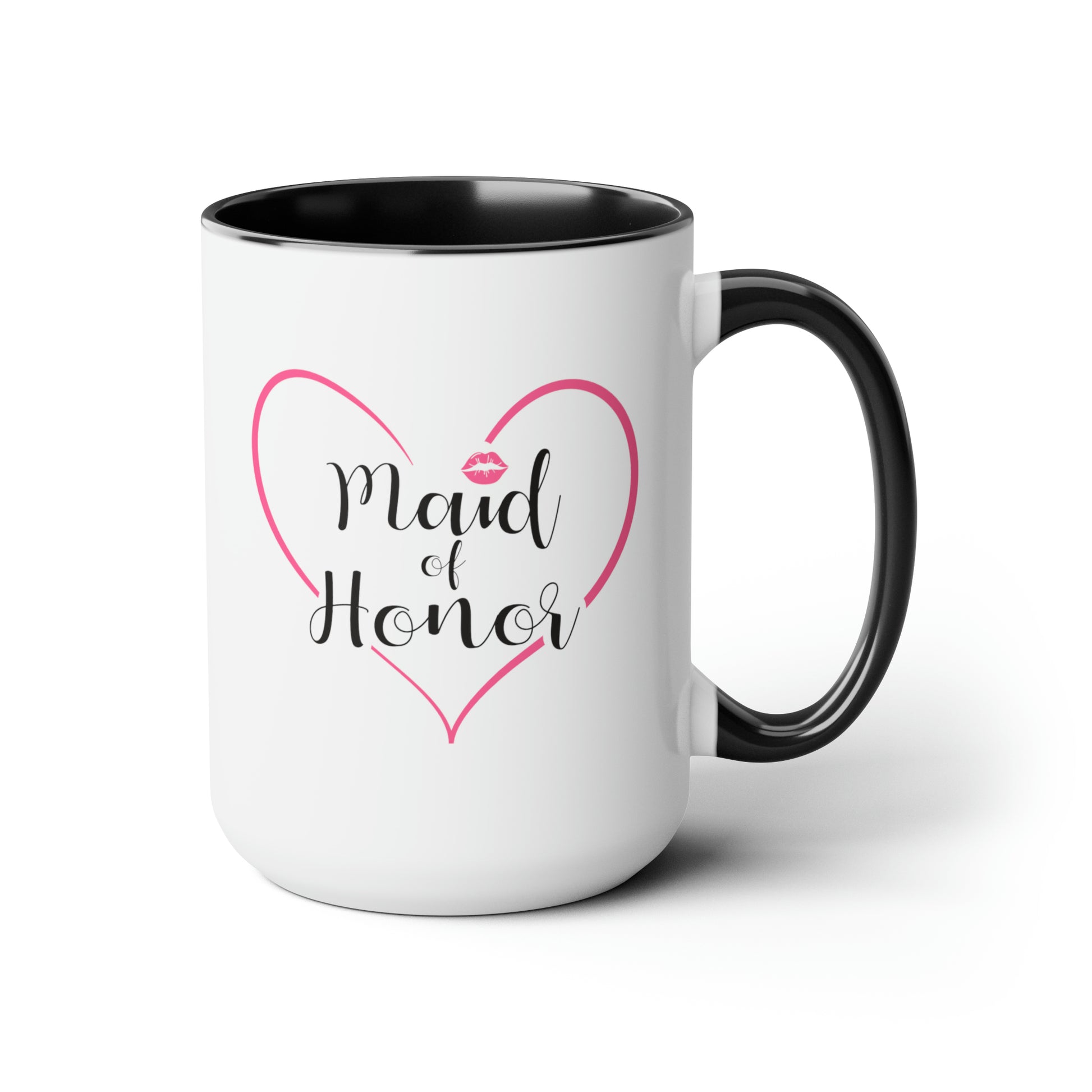 Maid of Honor Coffee Mug - Double Sided Black Accent Ceramic 15oz by TheGlassyLass.com