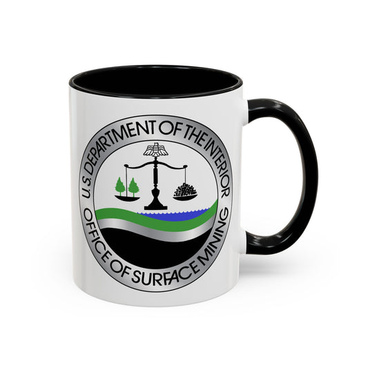 Department of the Interior Office of Surface Mining Seal Coffee Mug - Double Sided Print, Black Accent White Ceramic, 11oz by TheGlassyLass.com