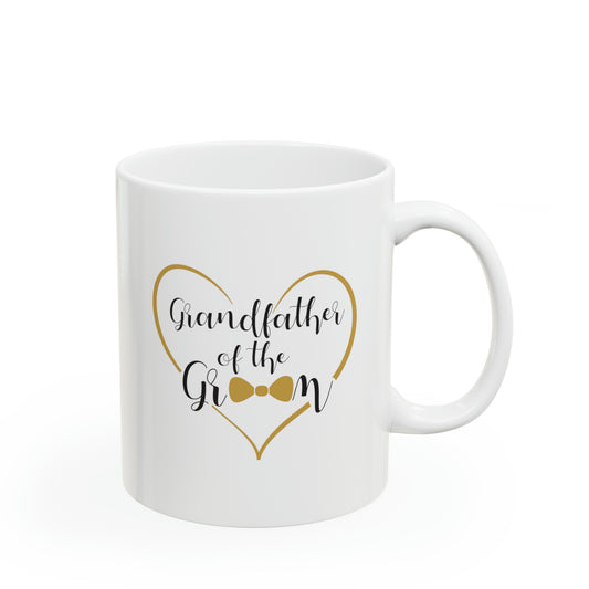 Grandfather of the Groom Coffee Mug - Double Sided 11oz White Ceramic by TheGlassyLass.com