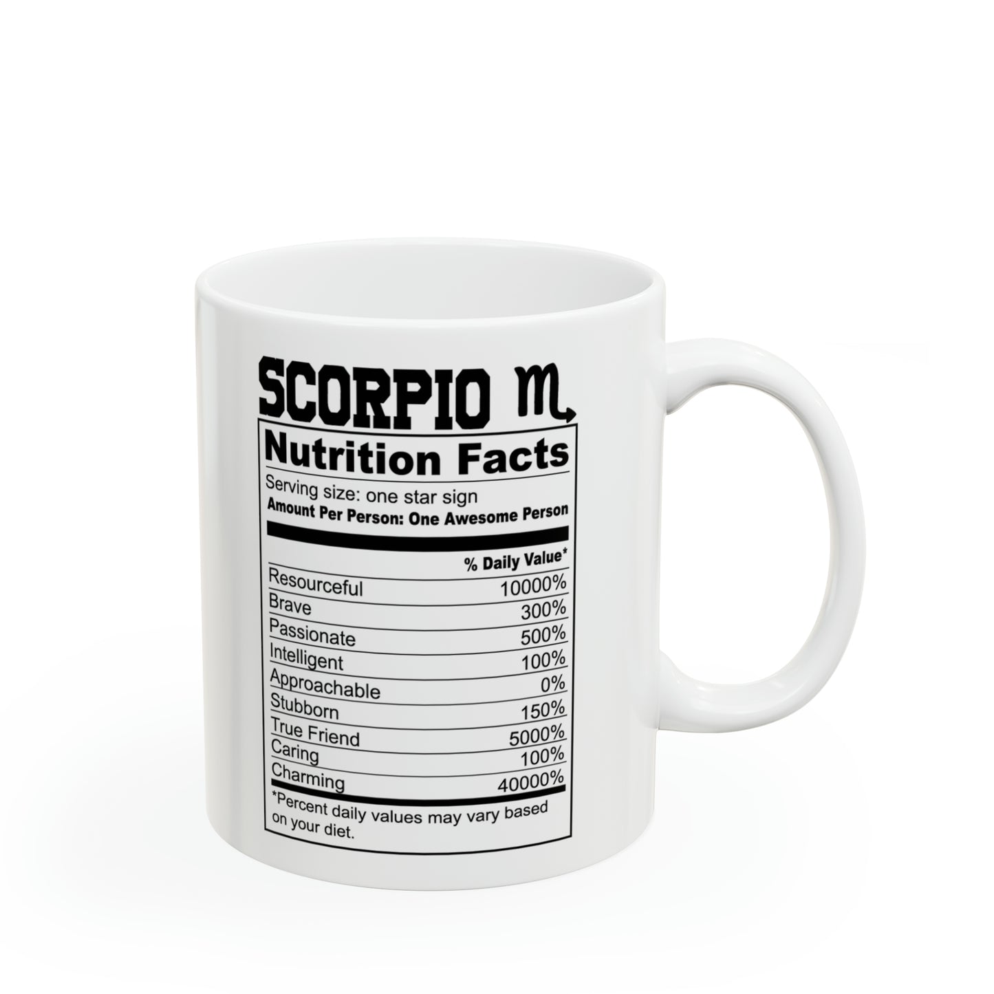 Scorpio Card Coffee Mug - Double Sided 11oz White Ceramic by TheGlassyLass.com