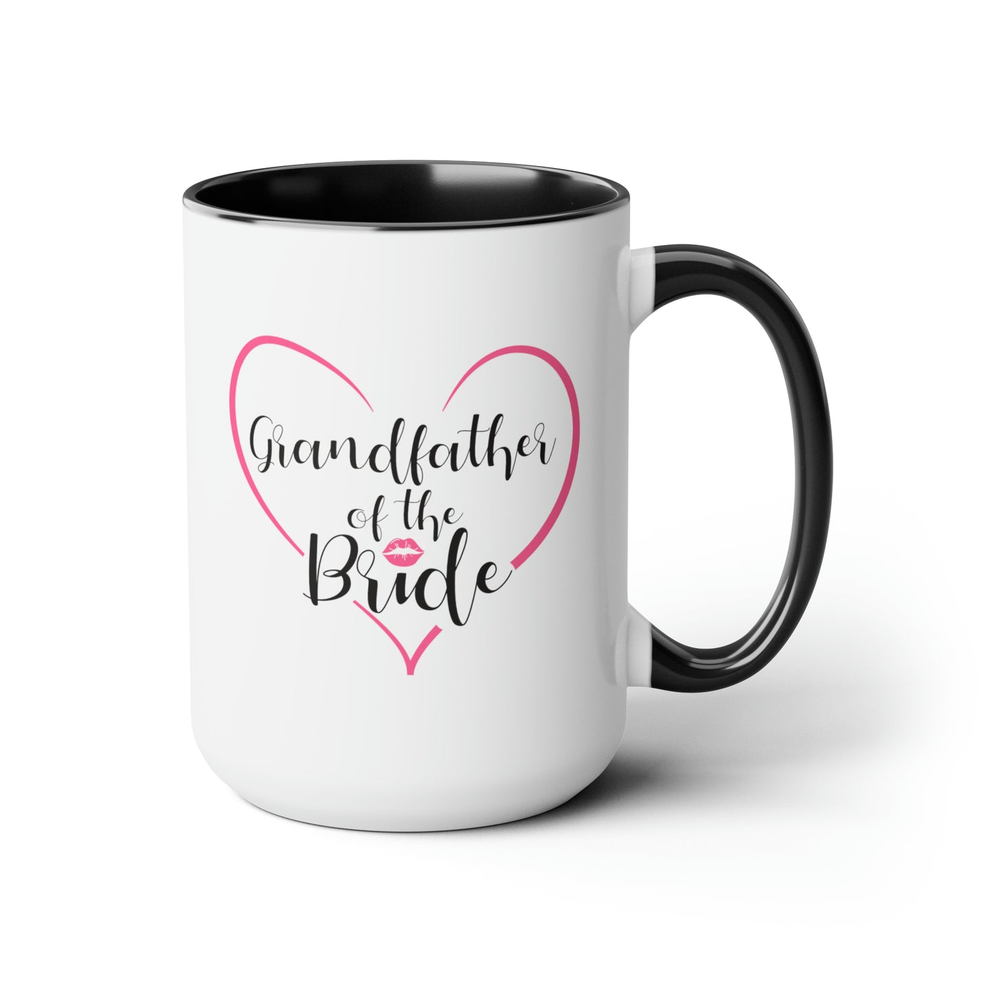 Grandfather of the Bride Coffee Mug - Double Sided Black Accent Ceramic 15oz by TheGlassyLass.com