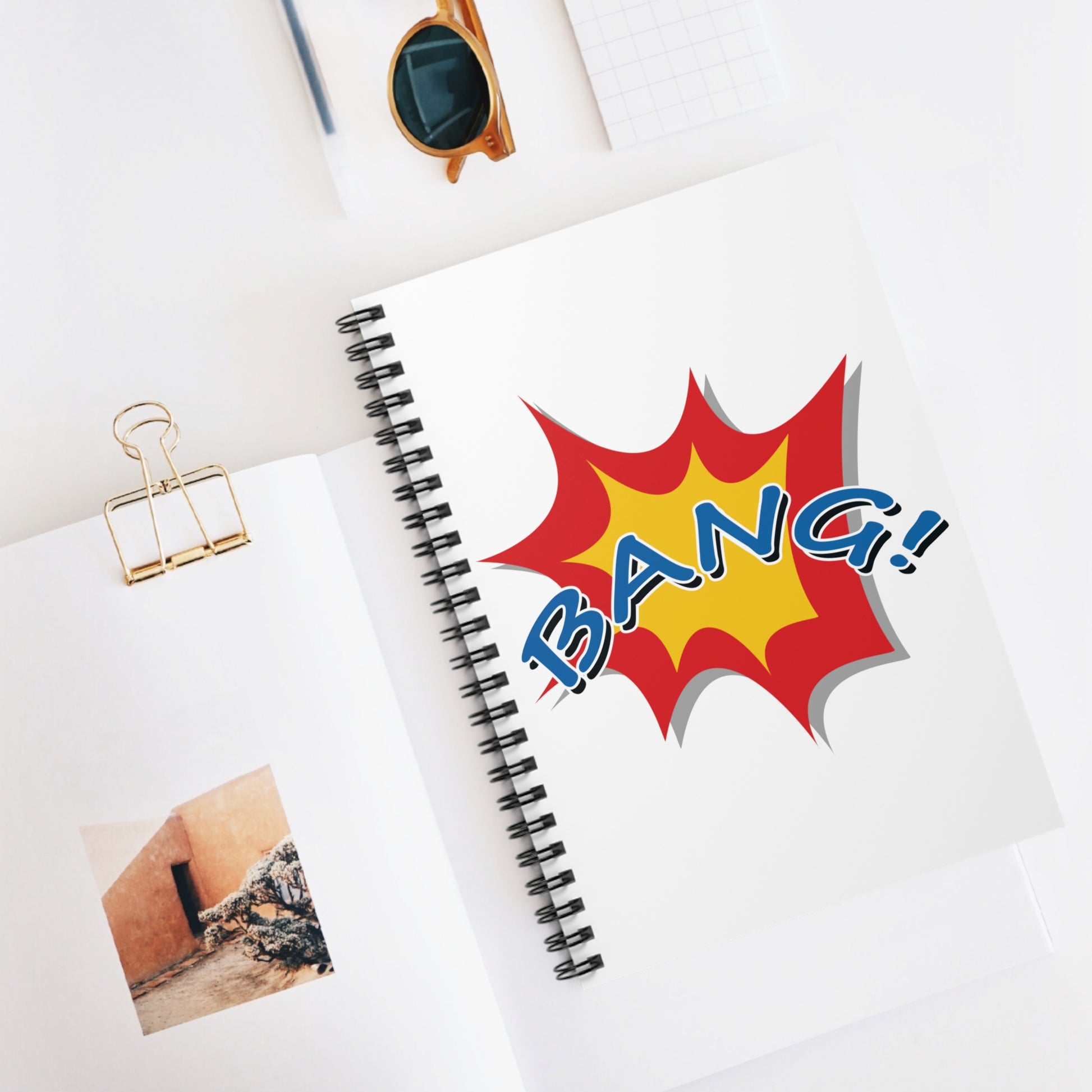 Superhero BANG: Spiral Notebook - Log Books - Journals - Diaries - and More Custom Printed by TheGlassyLass