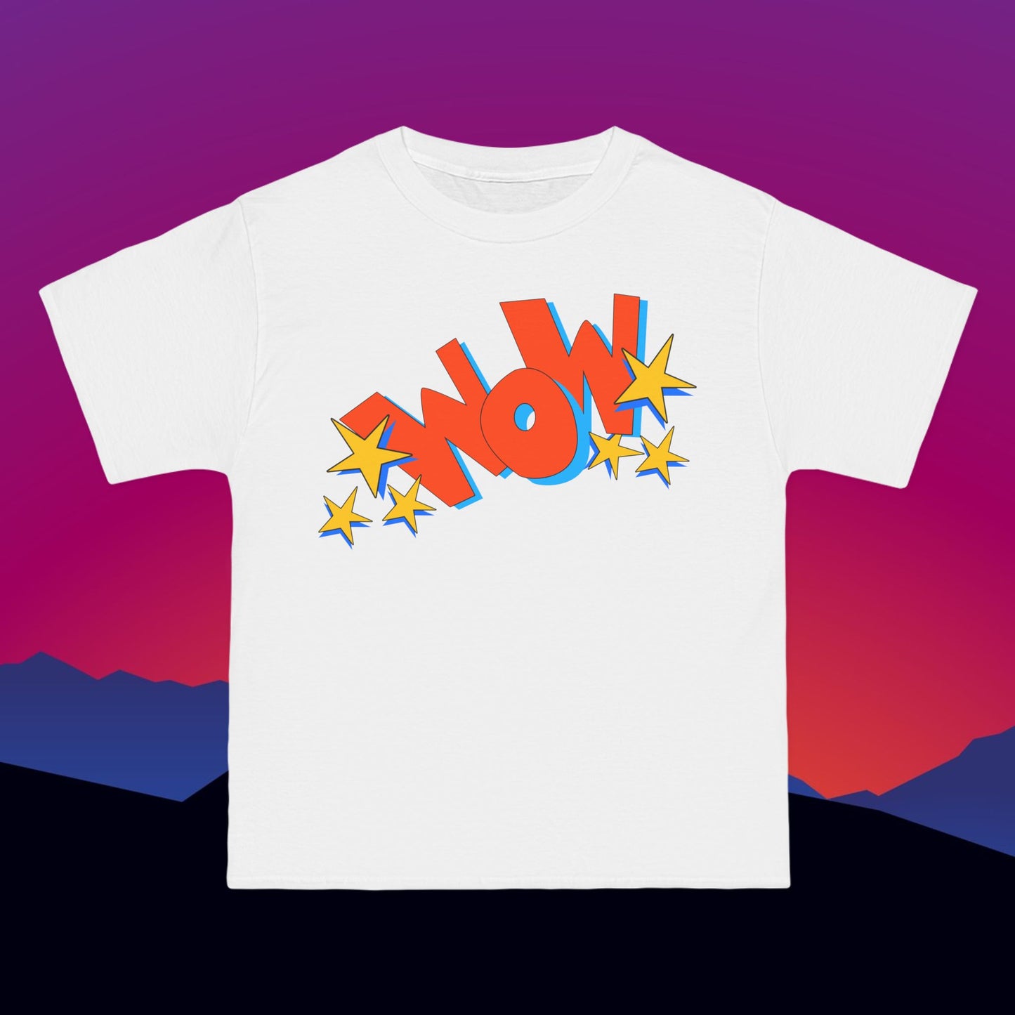 Superhero WOW T-Shirt: (Hanes Beefy-T 100% Preshrunk Cotton) Custom Printed by TheGlassyLass.com