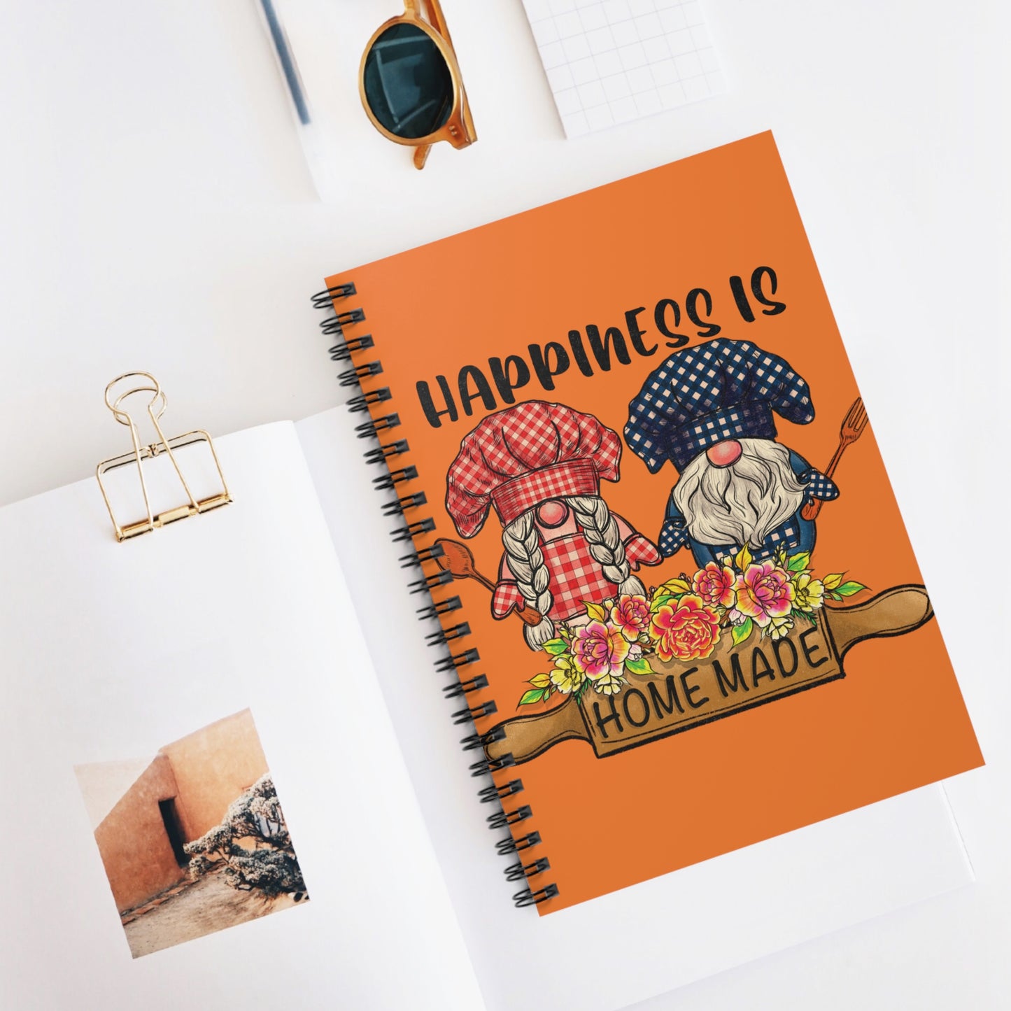 Happiness is Home Made: Spiral Notebook - Log Books - Journals - Diaries - and More Custom Printed by TheGlassyLass