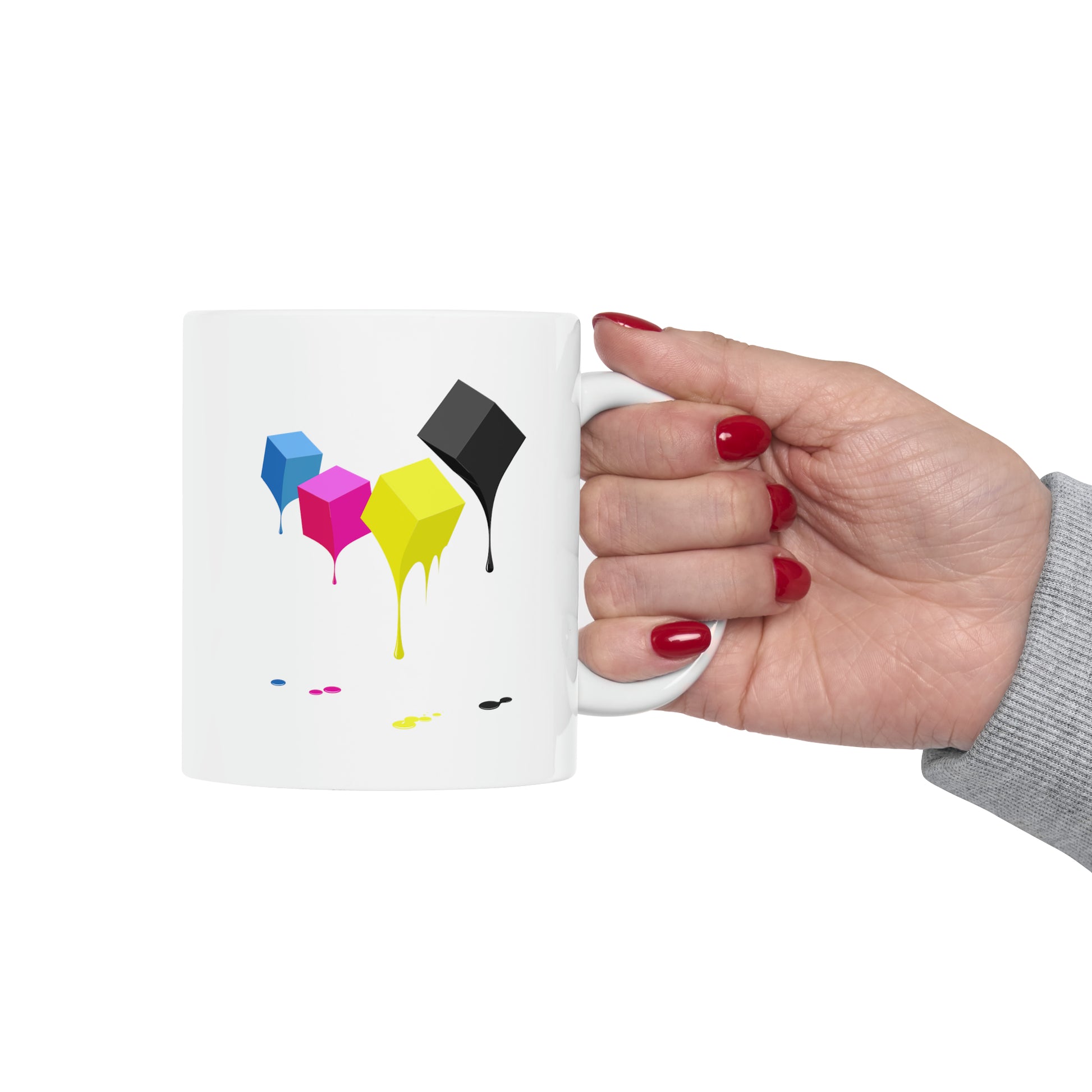 Molten Colors Mug - Double Sided White Ceramic 11oz by TheGlassyLass.com