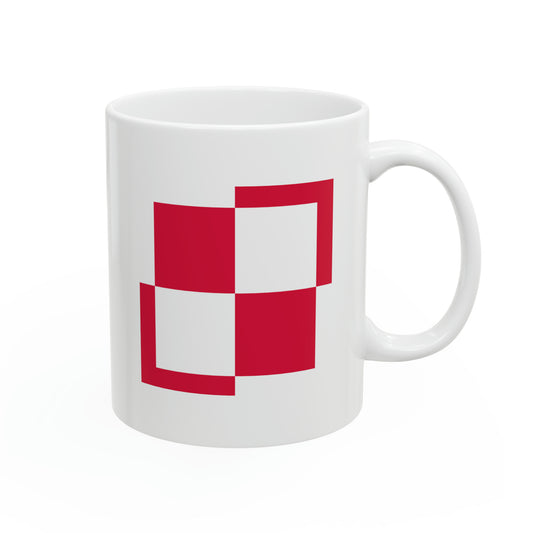 Polish Air Force Roundel Coffee Mug - Double Sided White Ceramic 11oz - By TheGlassyLass.com