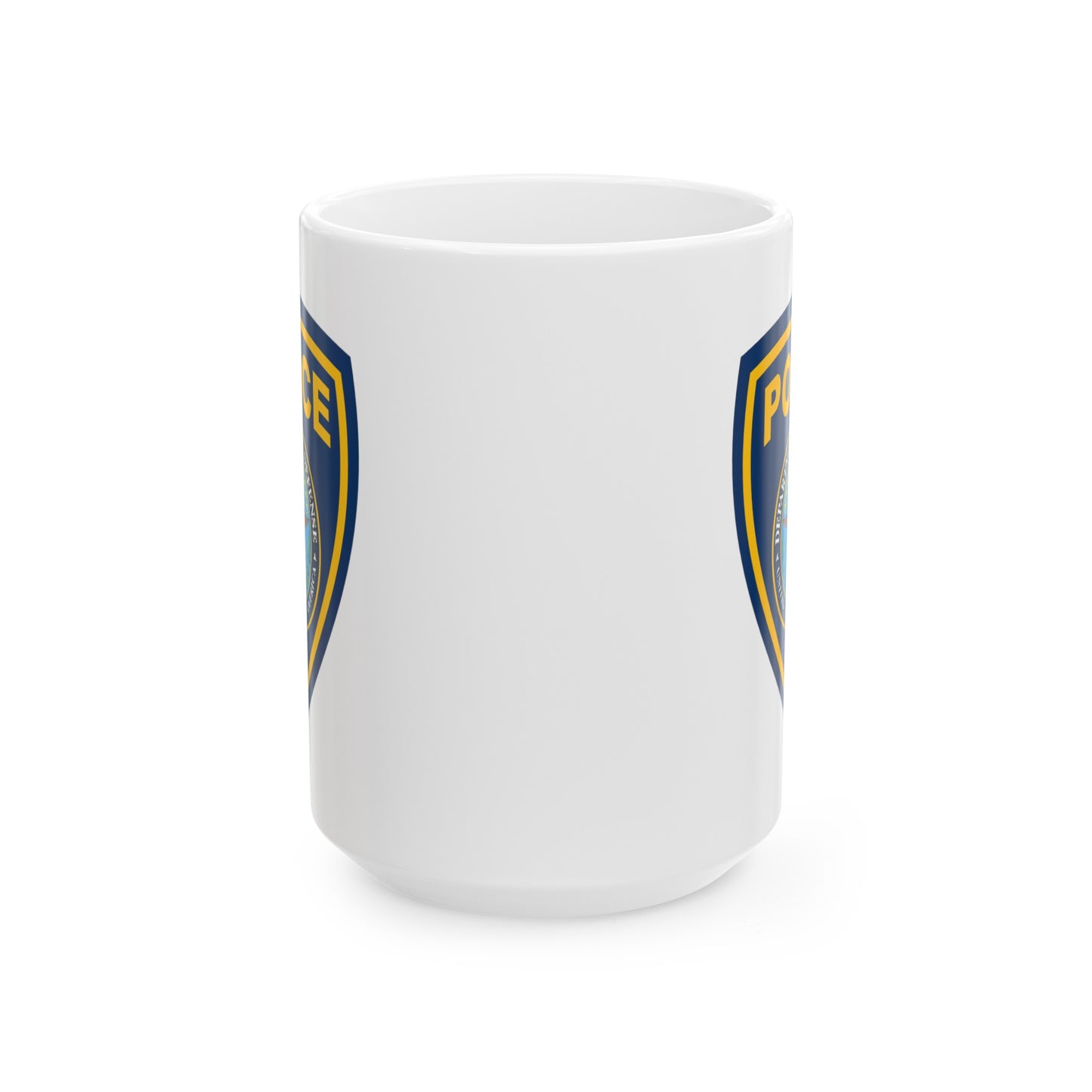 DOD Police Coffee Mug - Double Sided White Ceramic 15oz by TheGlassyLass.com