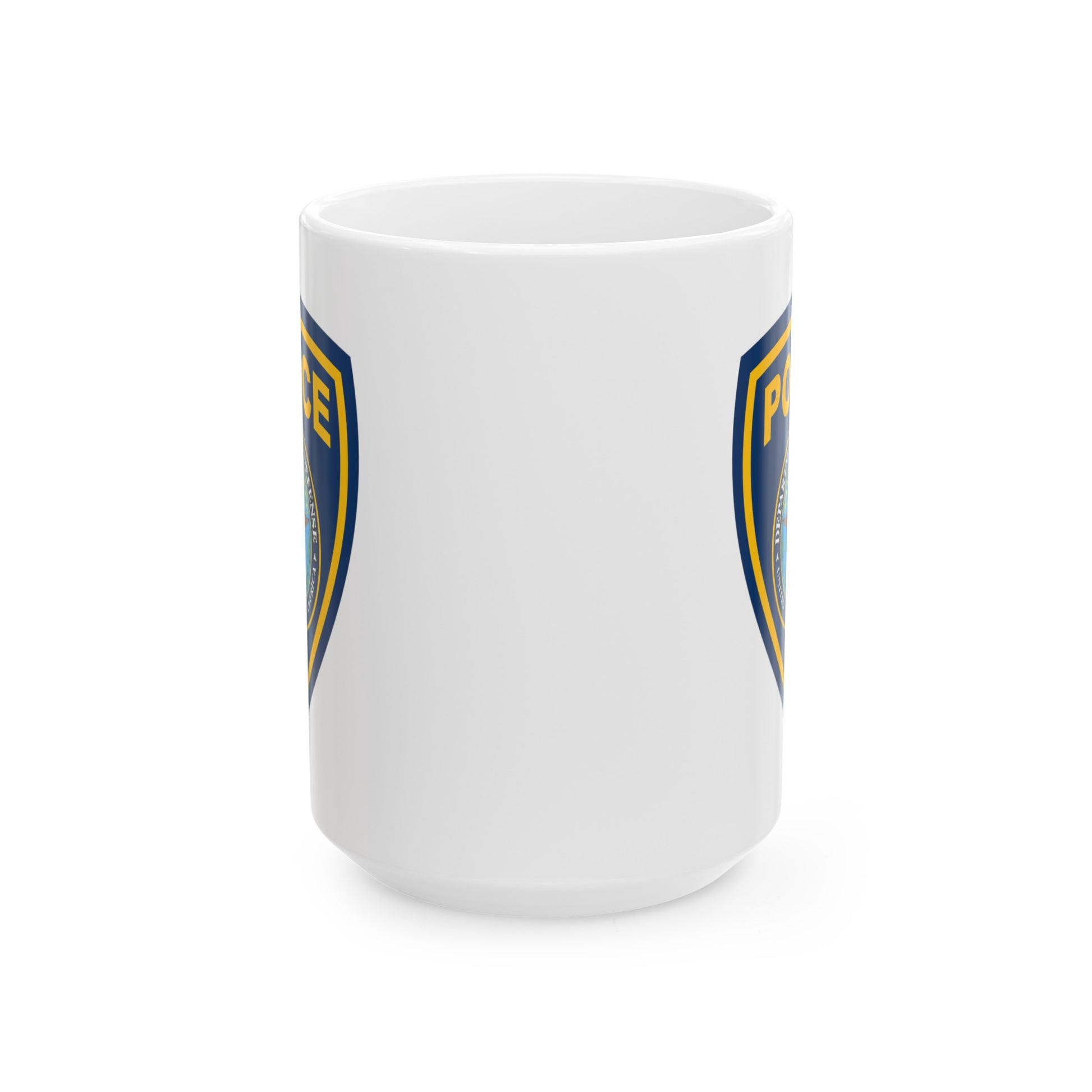 DOD Police Coffee Mug - Double Sided White Ceramic 15oz by TheGlassyLass.com