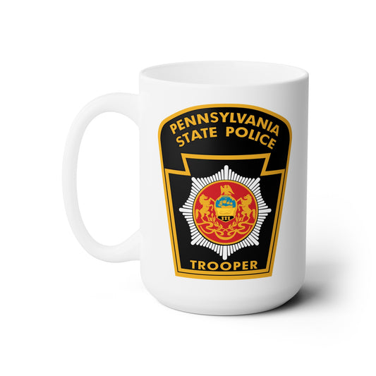 Pennsylvania State Police Trooper Coffee Mug - Double Sided White Ceramic 15oz by TheGlassyLass.com