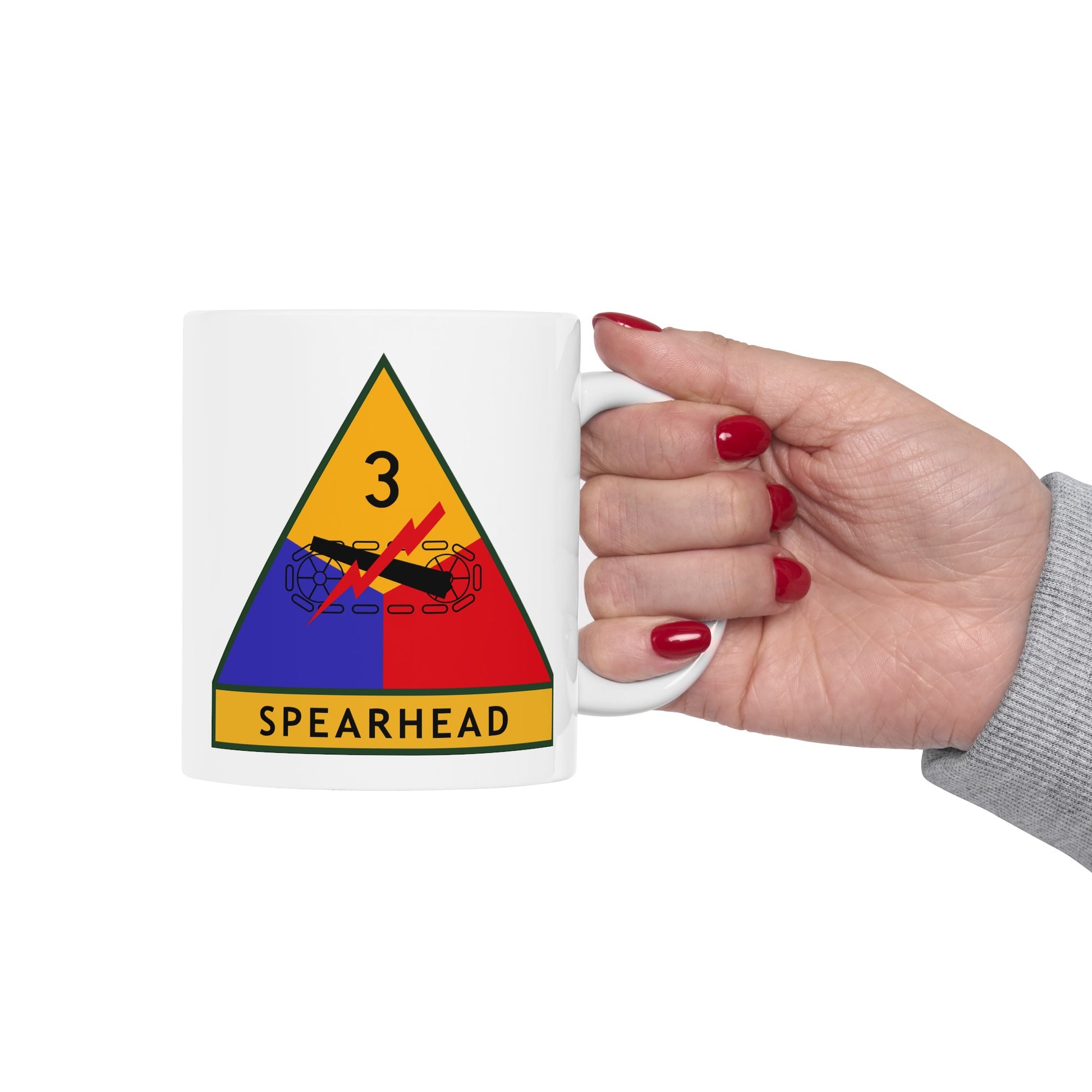 US Army 3rd Armored Division - Double Sided White Ceramic Coffee Mug 11oz by TheGlassyLass.com