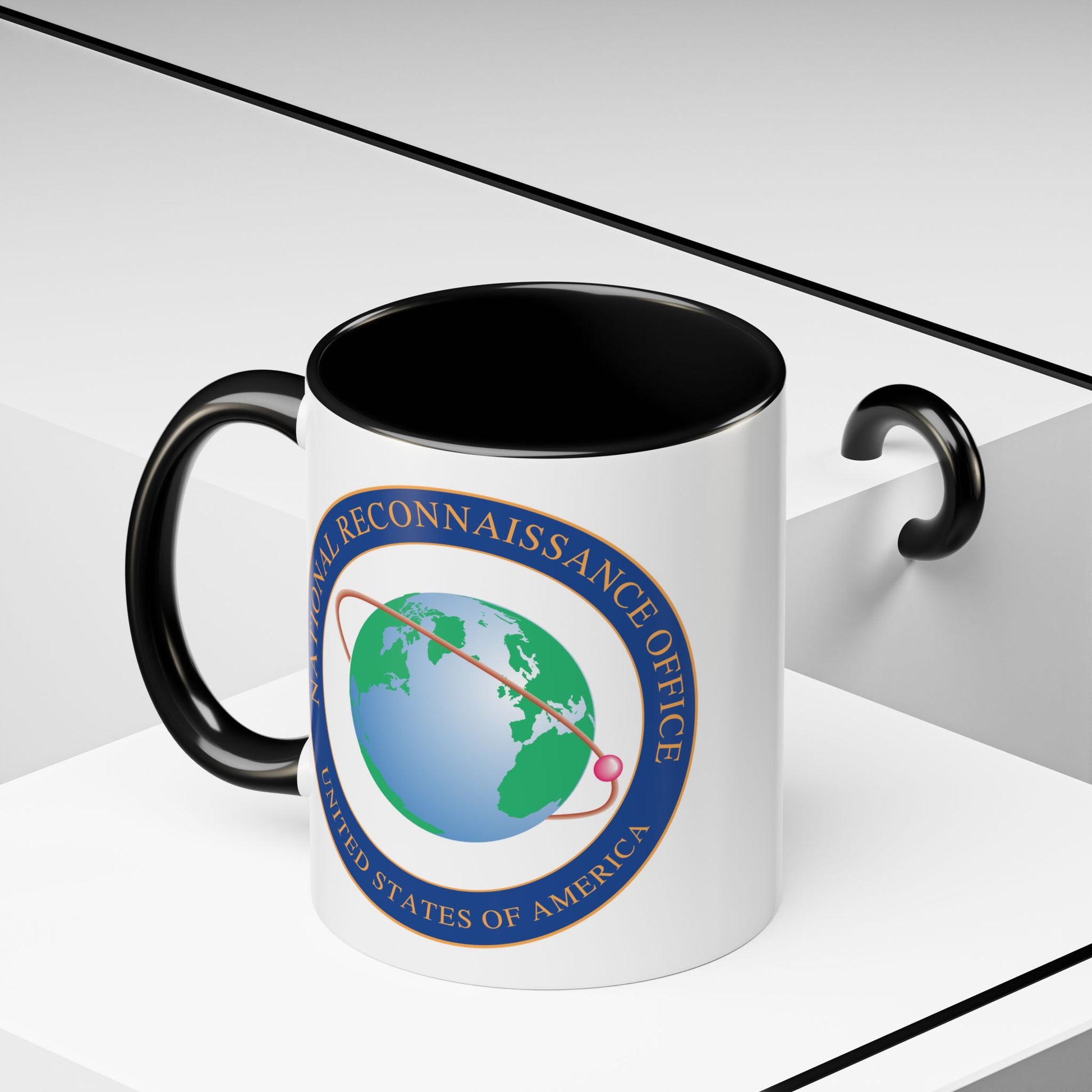 United States National Reconnaissance Office Coffee Mug - Double Sided Black Accent White Ceramic 11oz by TheGlassyLass.com