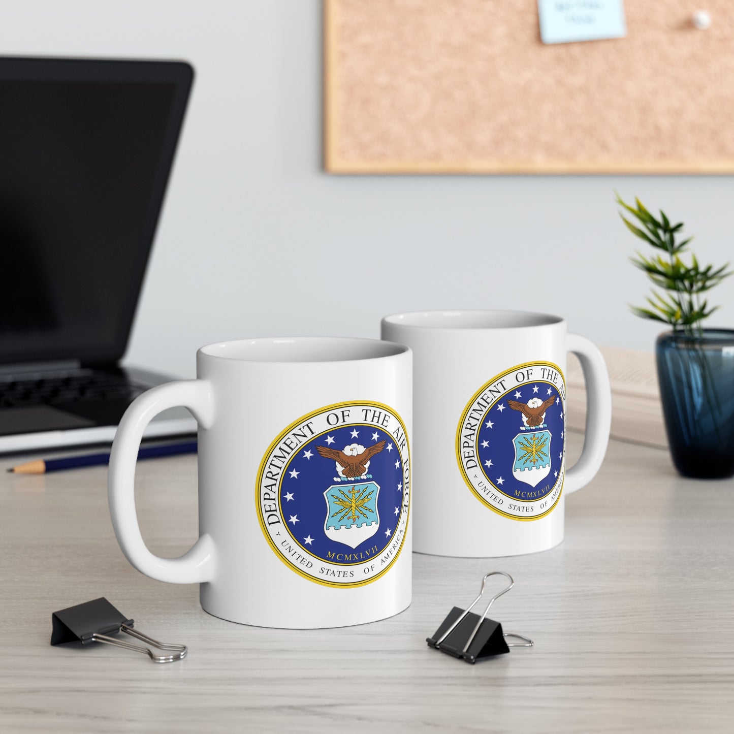 Air Force Department Coffee Mug - Double Sided White Ceramic 11oz by TheGlassyLass.com