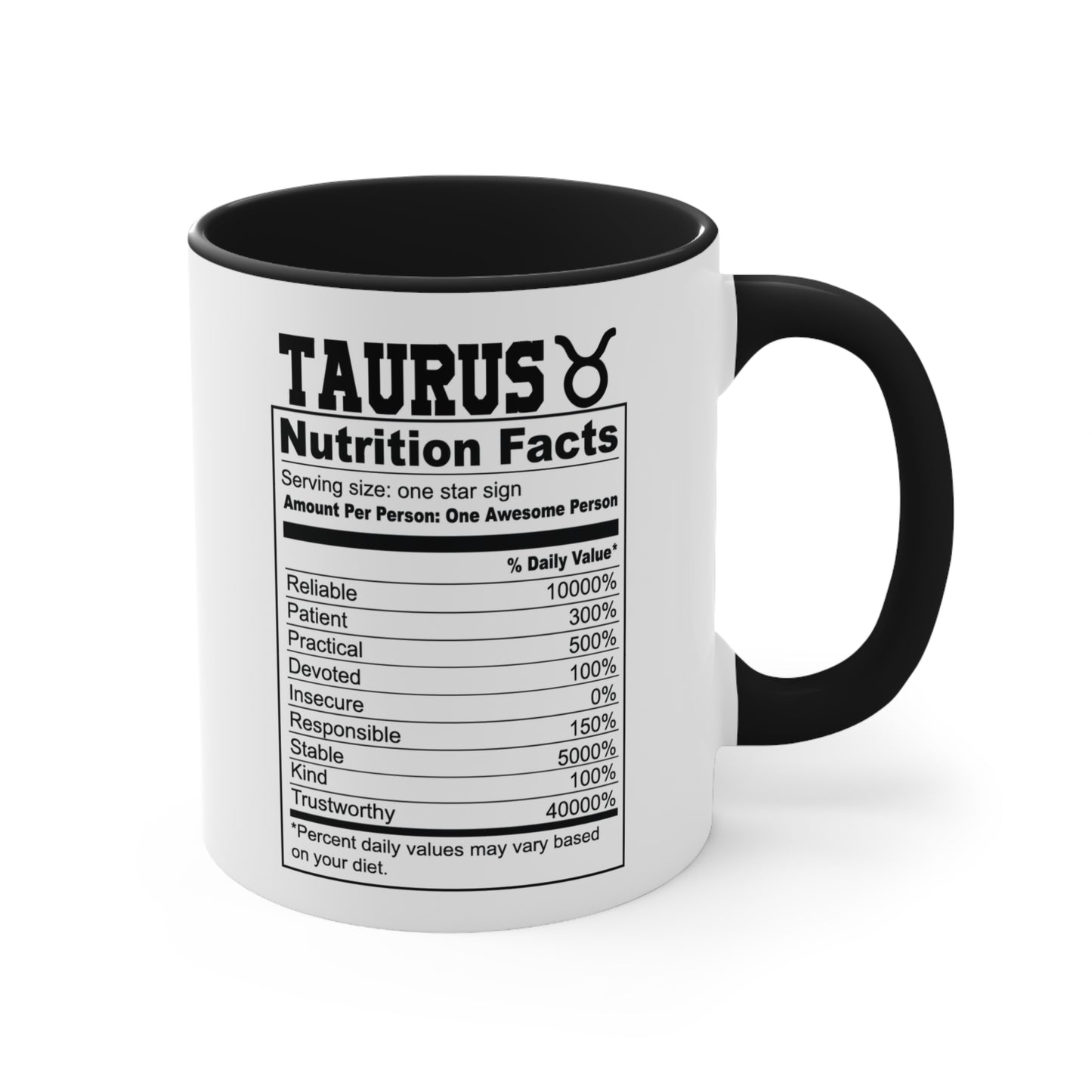 Taurus Tarot Card Coffee Mug - Double Sided Black Accent Ceramic 11oz by TheGlassyLass.com