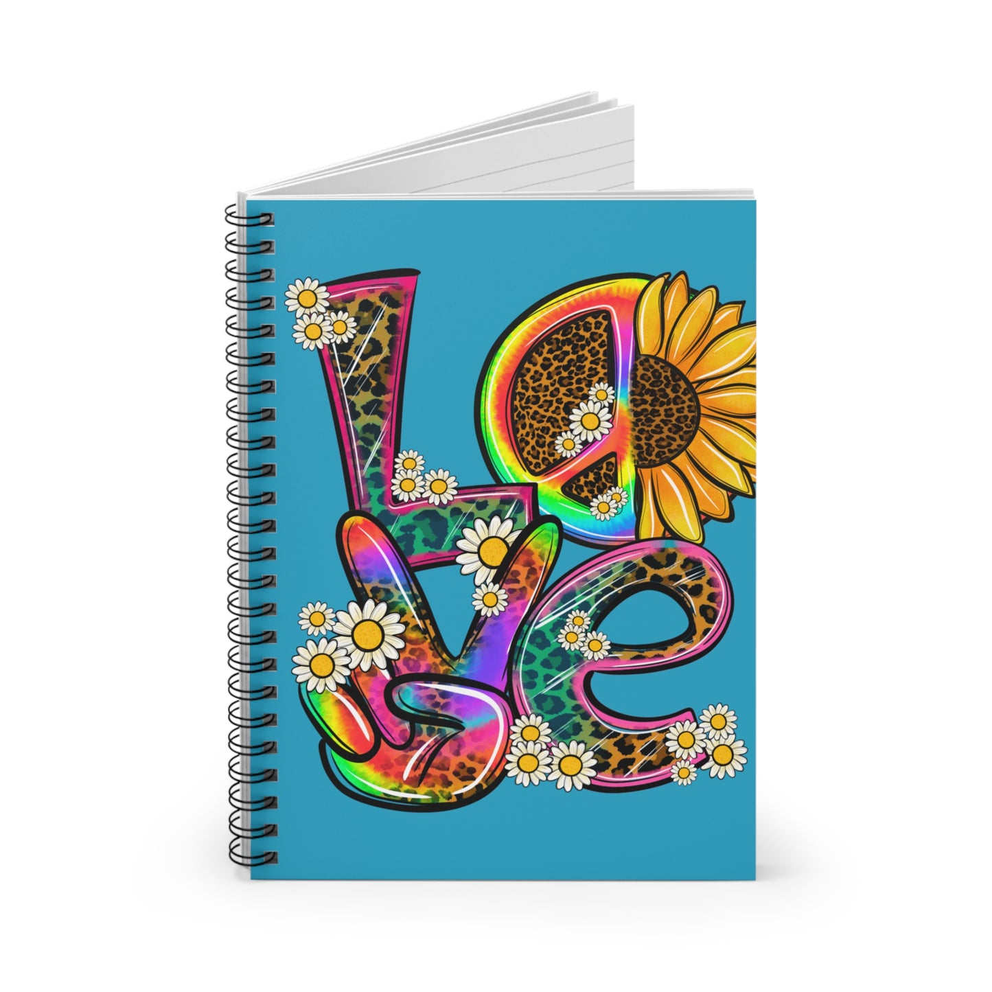 Psychedelic LOVE Flower: Spiral Notebook - Log Books - Journals - Diaries - and More Custom Printed by TheGlassyLass