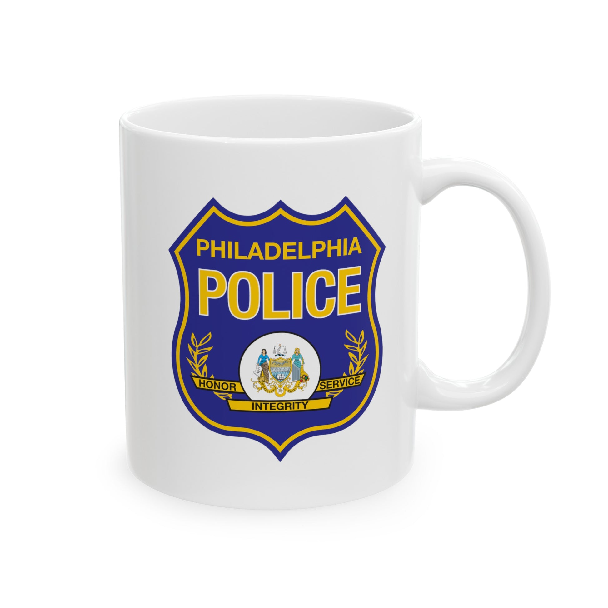 Philadelphia Police Coffee Mug - Double Sided White Ceramic 11oz by TheGlassyLass.com