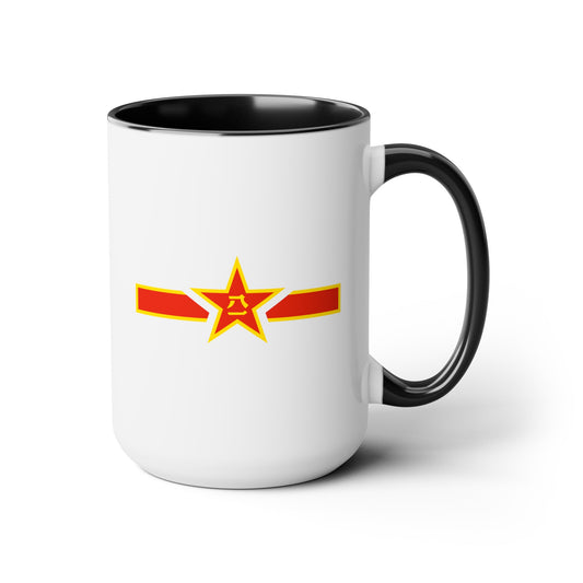 People's Republic of China Air Force Roundel - Double Sided Black Accent White Ceramic Coffee Mug 15oz by TheGlassyLass.com