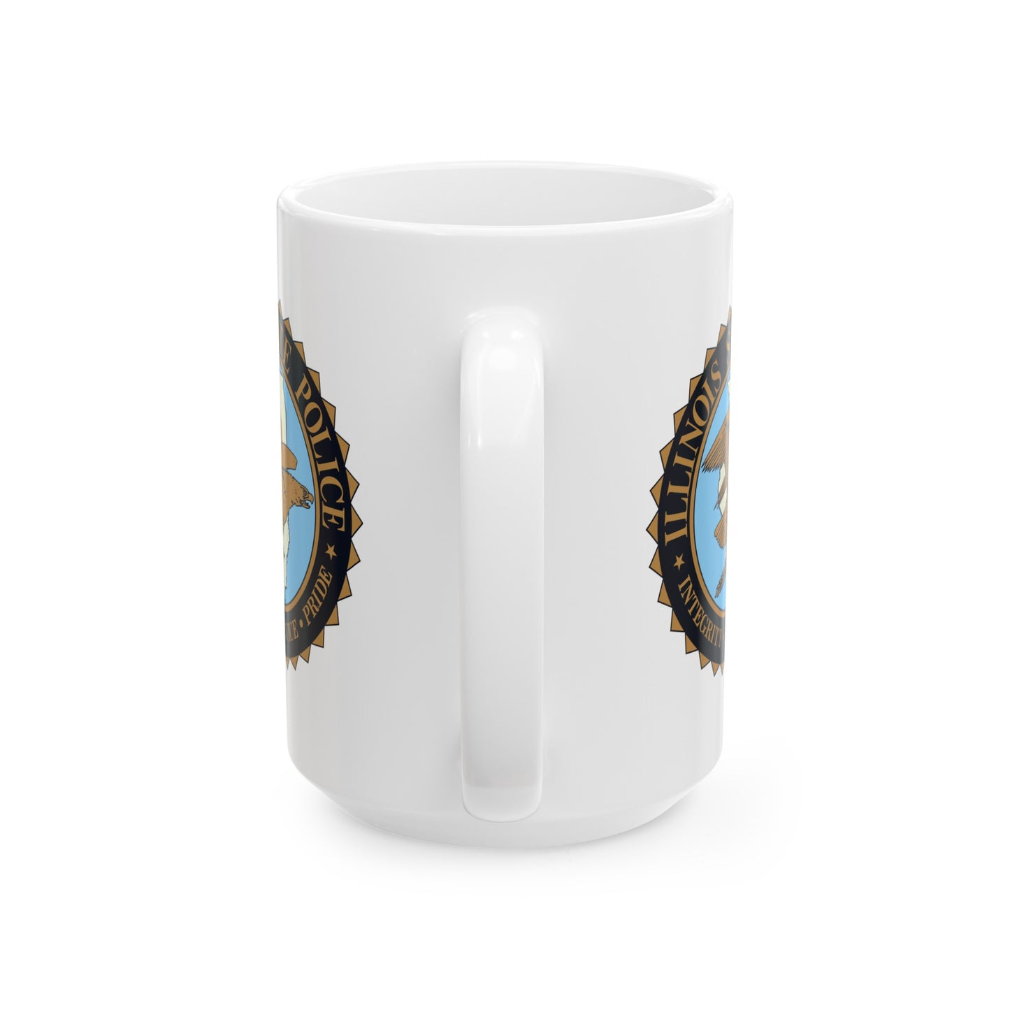 Illinois State Police Coffee Mug - Double Sided White Ceramic 15oz by TheGlassyLass.com