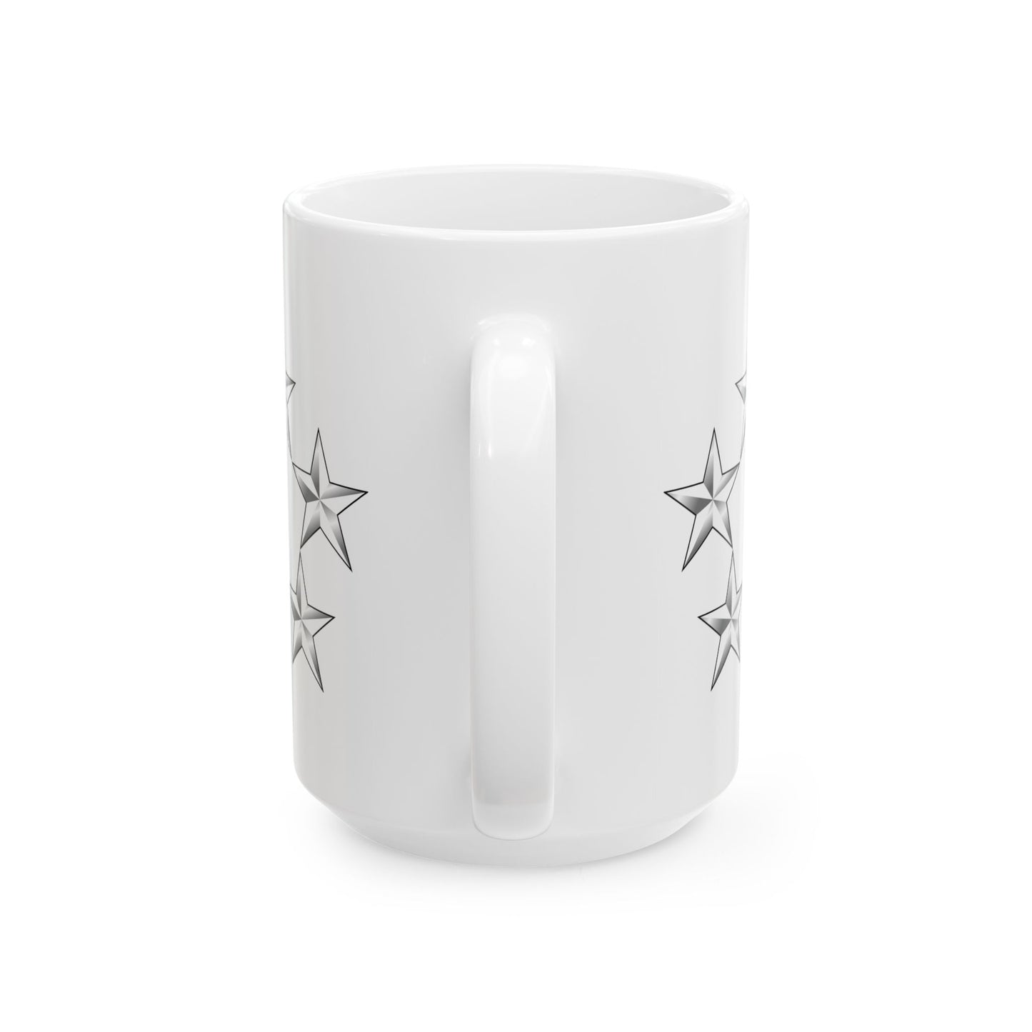 5 Star General Rank Insignia Coffee Mug - Double Sided White Ceramic 15oz by TheGlassyLass.com