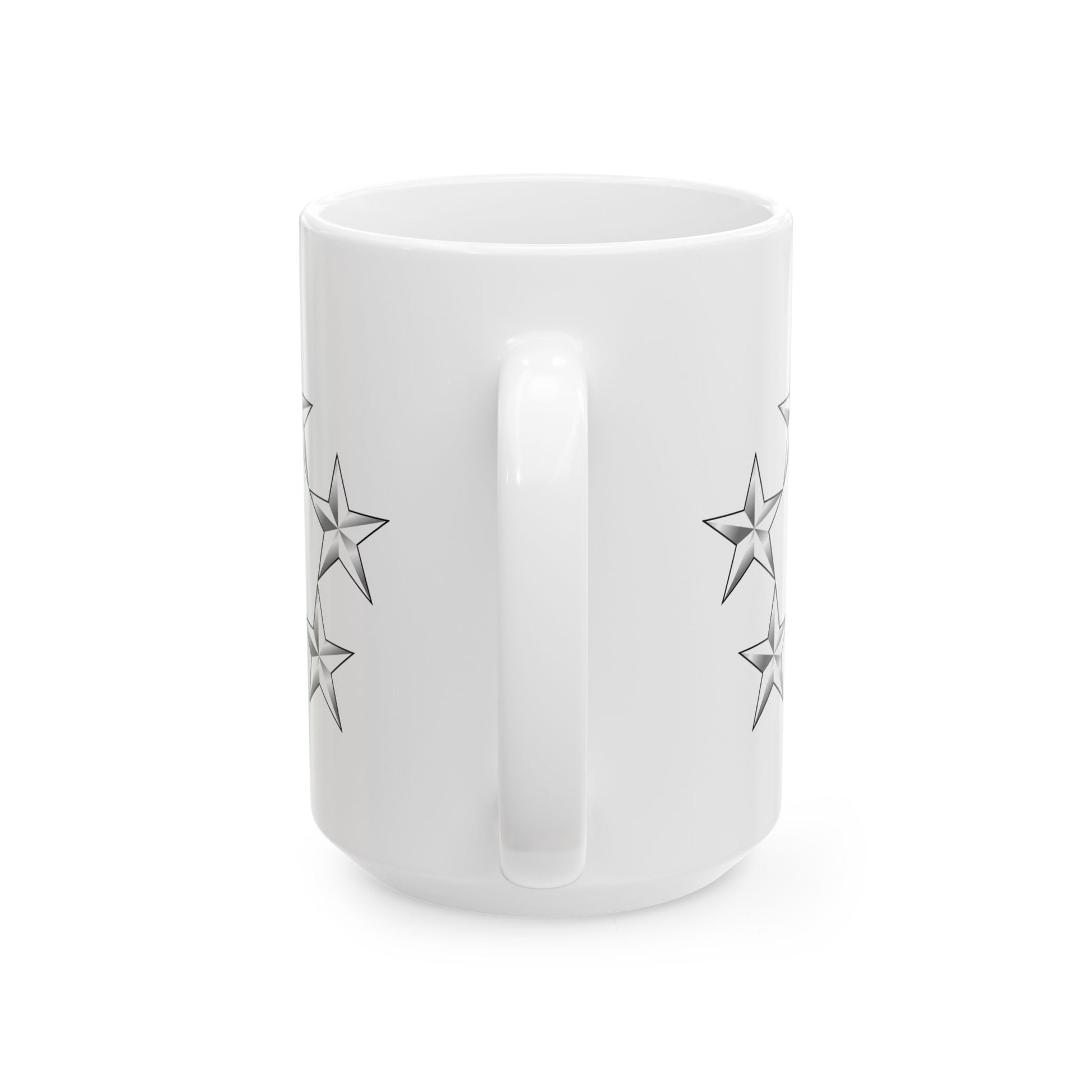 5 Star General Rank Insignia Coffee Mug - Double Sided White Ceramic 15oz by TheGlassyLass.com