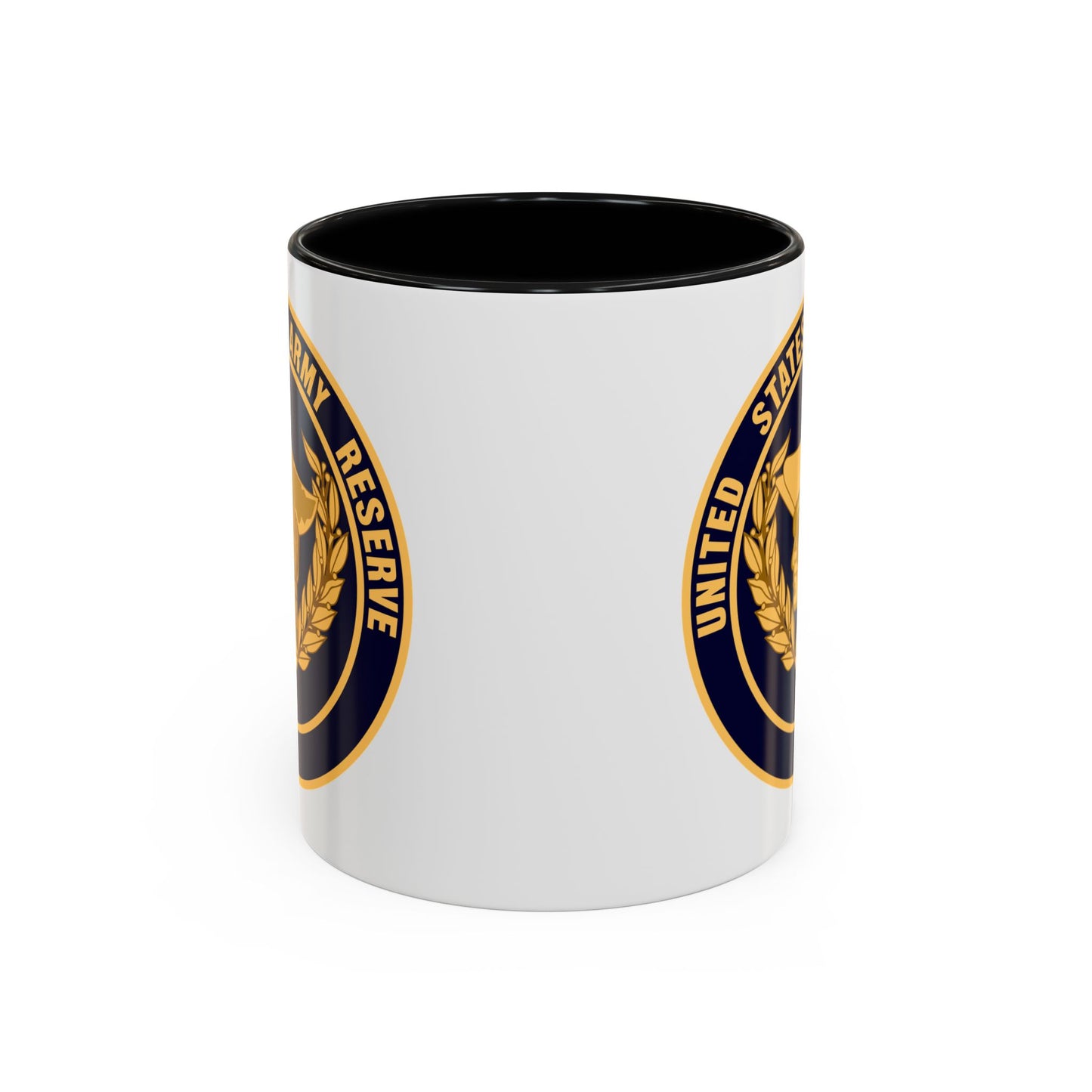 United States Army Reserve Seal - Double Sided Black Accent White Ceramic Coffee Mug 11oz by TheGlassyLass.com