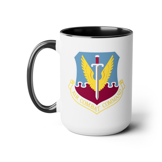 Air Combat Command - Double Sided Black Accent White Ceramic Coffee Mug 15oz by TheGlassyLass.com