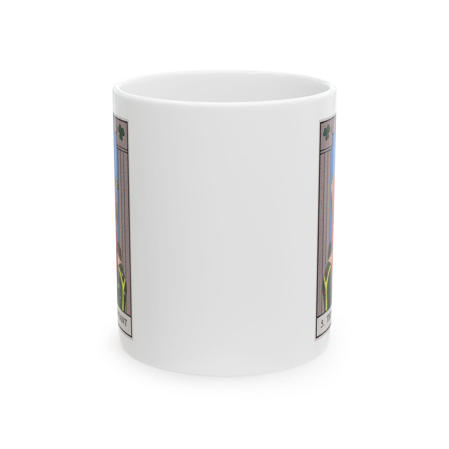 The Hierophant Tarot Card Coffee Mug - Double Sided Print, White Ceramic, 11oz by TheGlassyLass.com
