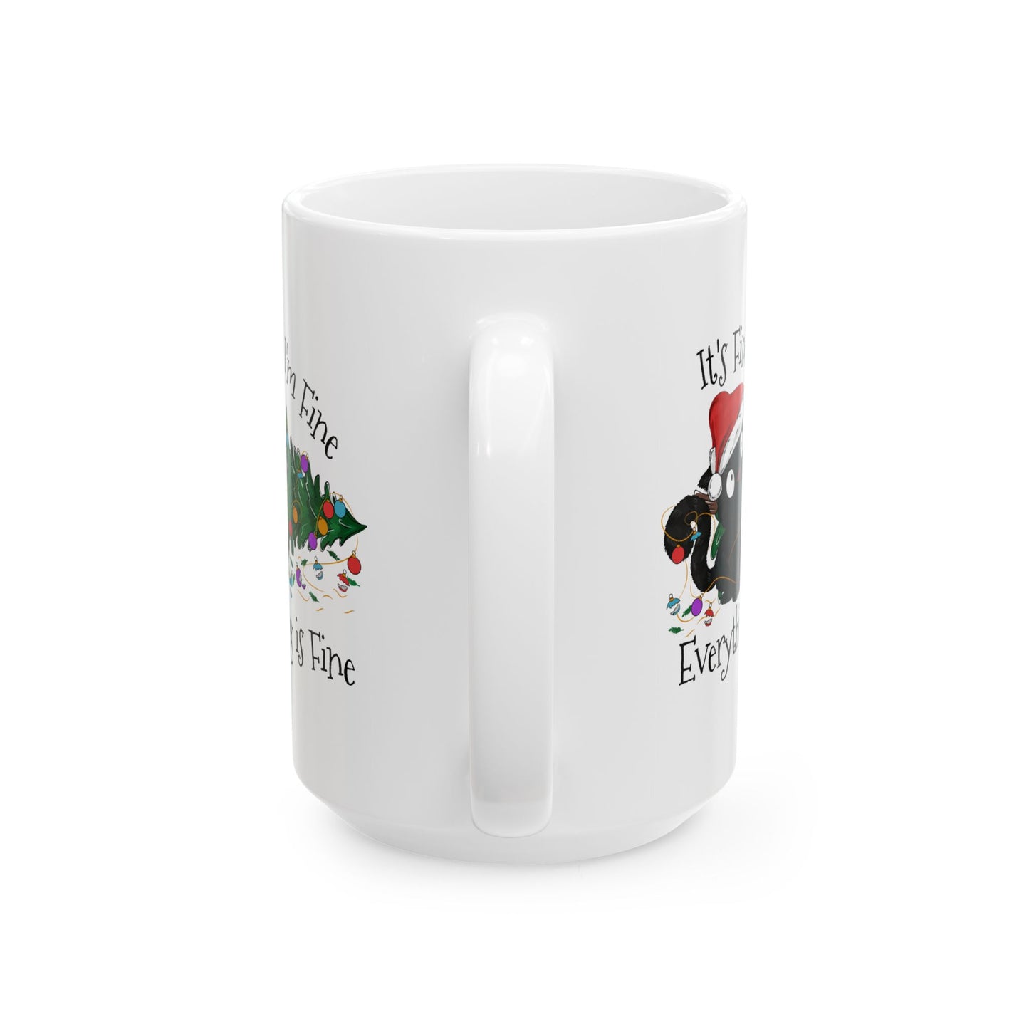 Everything is Fine Coffee Mug - Double Sided White Ceramic 15oz by TheGlassyLass.com