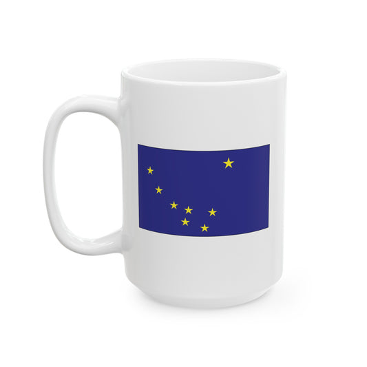 Alaska State Flag - Double Sided White Ceramic Coffee Mug 15oz by TheGlassyLass.com
