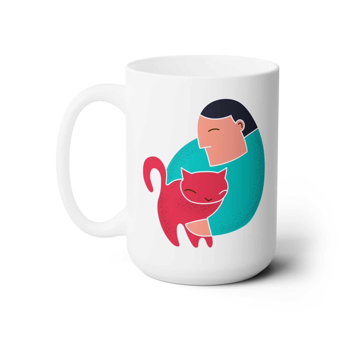 Morning Purr Coffee Mug - Double Sided White Ceramic 15oz by TheGlassyLass.com