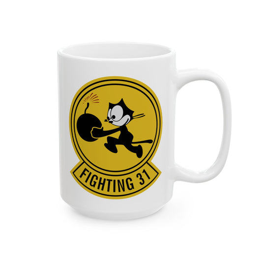 US Navy VFA 31 Strike Fighter Squadron Seal Coffee Mug - Double Sided Print, White Ceramic, 15oz by TheGlassyLass.com