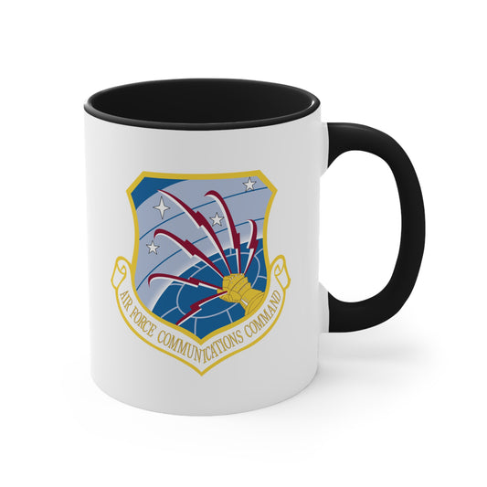 Air Force Communications Command - Double Sided Black Accent White Ceramic Coffee Mug 11oz by TheGlassyLass.com