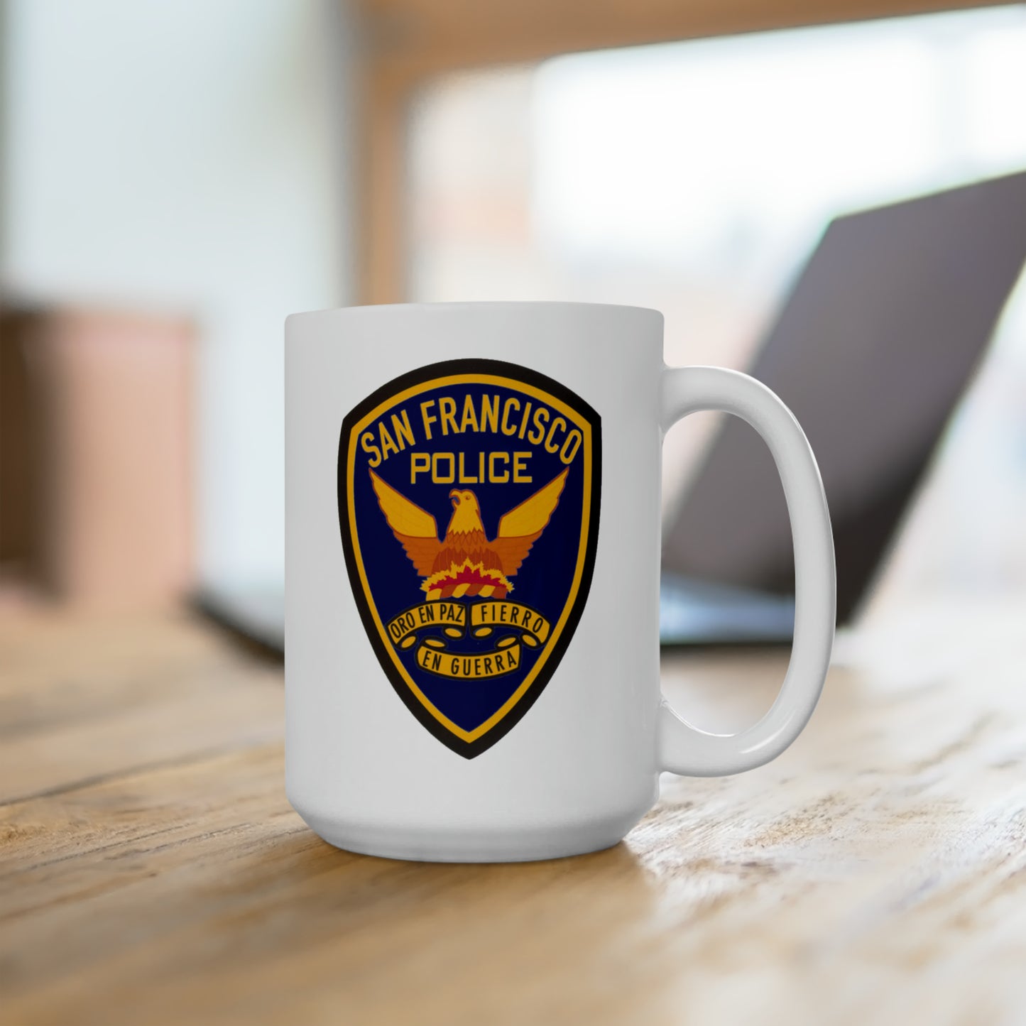 San Francisco Police Coffee Mug - Double Sided White Ceramic 15oz by TheGlassyLass.com