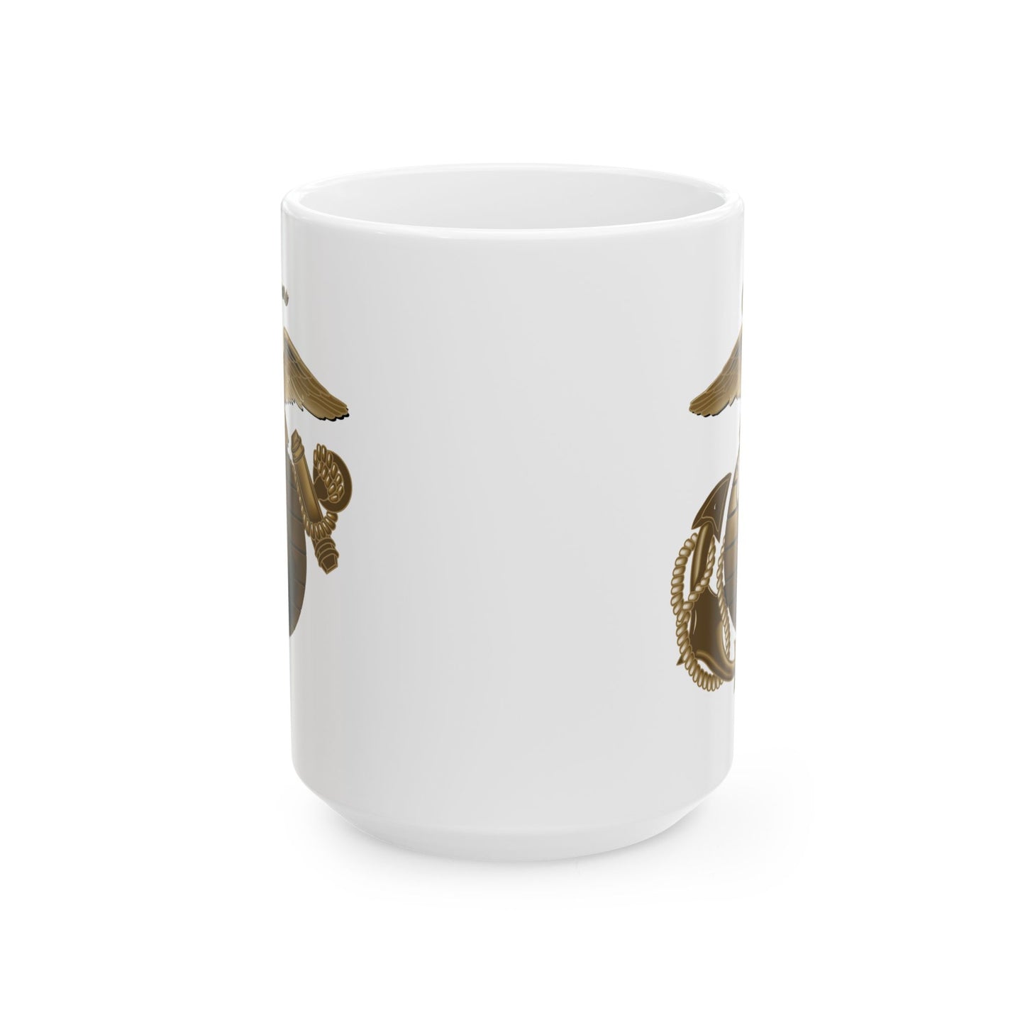 United States Marine Corps Anchor and Globe Coffee Mug - Double Sided White Ceramic 15oz by TheGlassyLass.com
